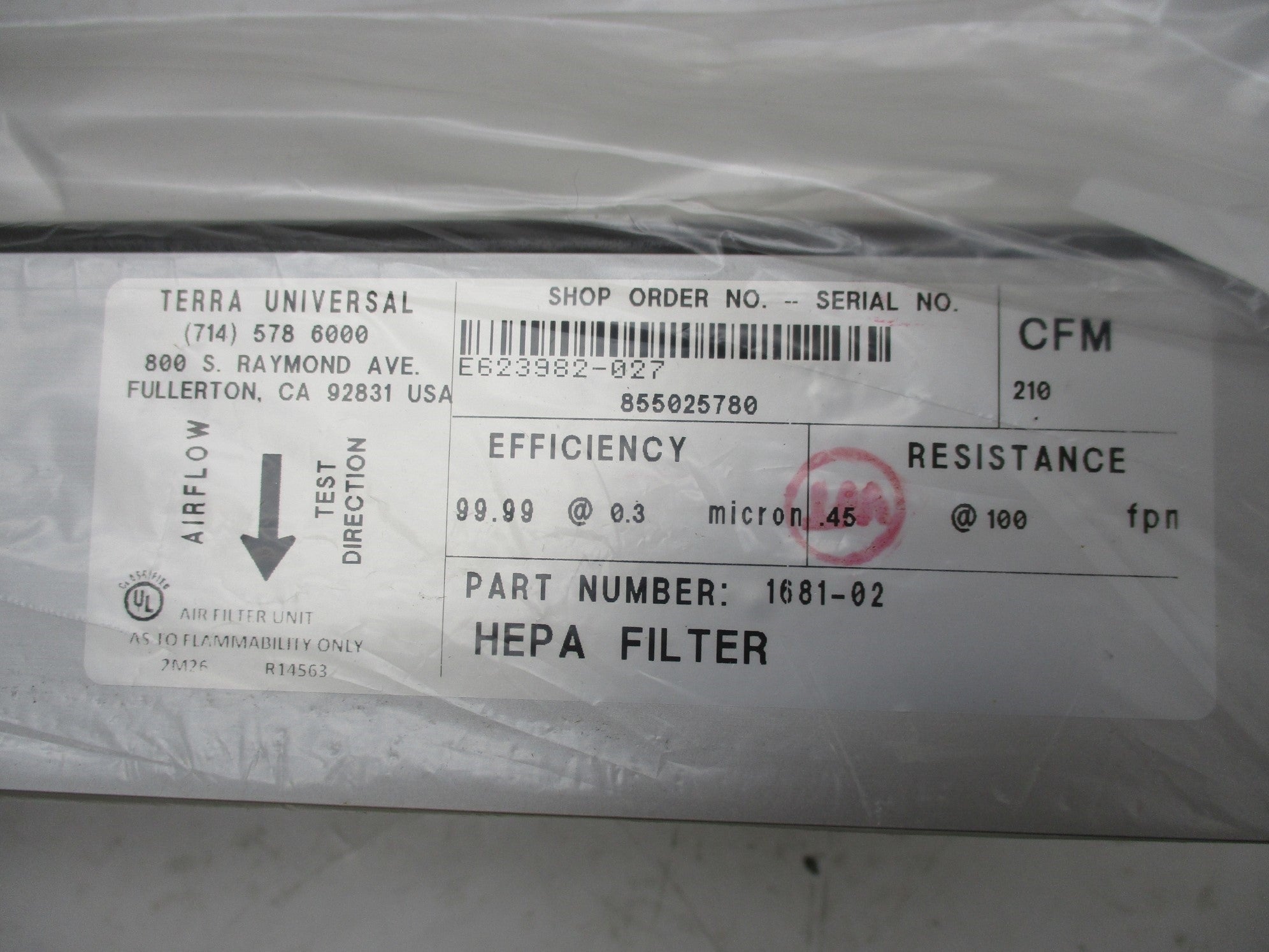 TERRA UNIVERSAL 1681-02 Q5-27.75-13.00-G-03-T3-1B-00-0 (PKG OF 2) NSMP