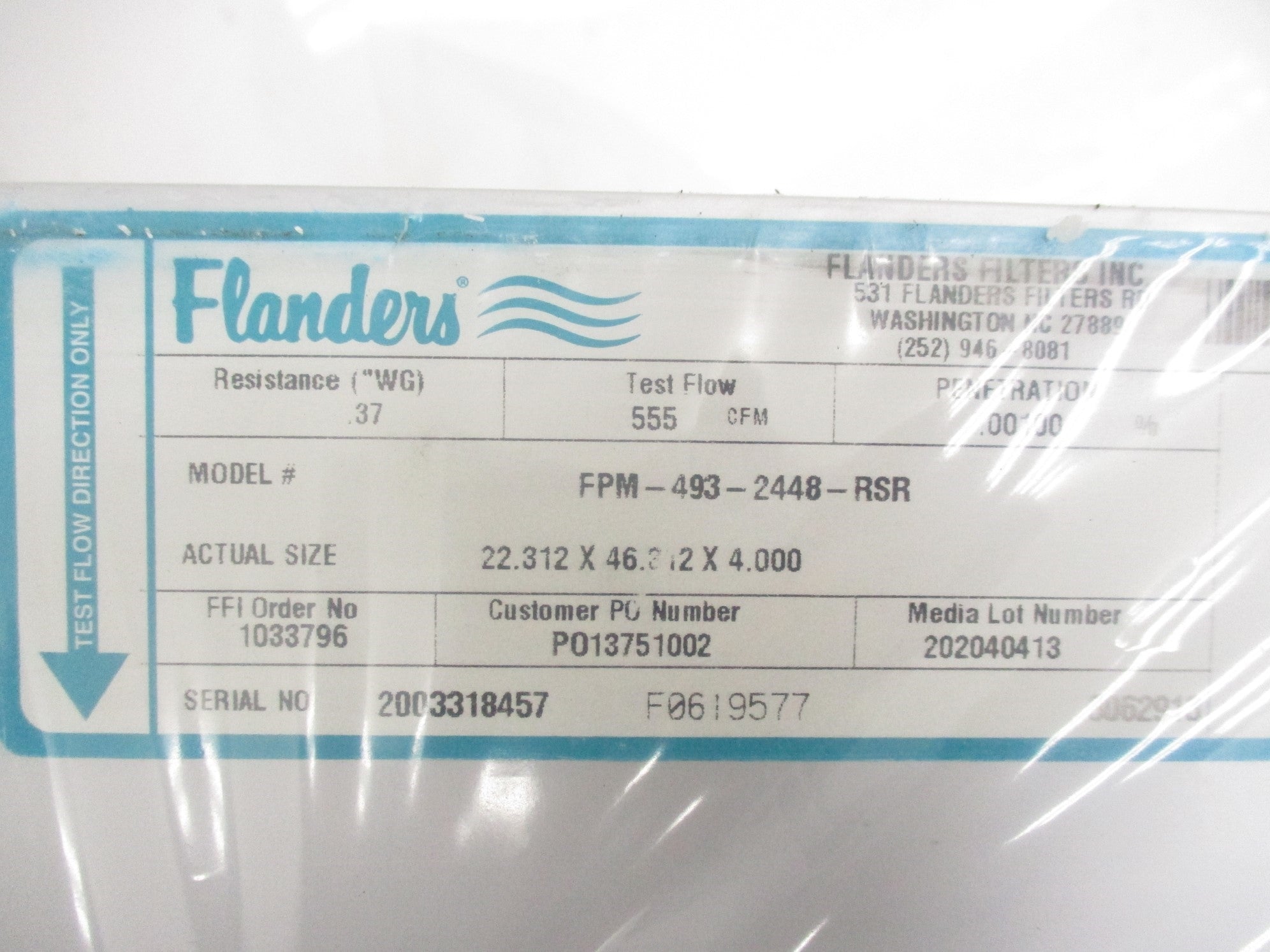 FLANDERS FPM-493-2448-RSR (AS PICTURED) NSMP