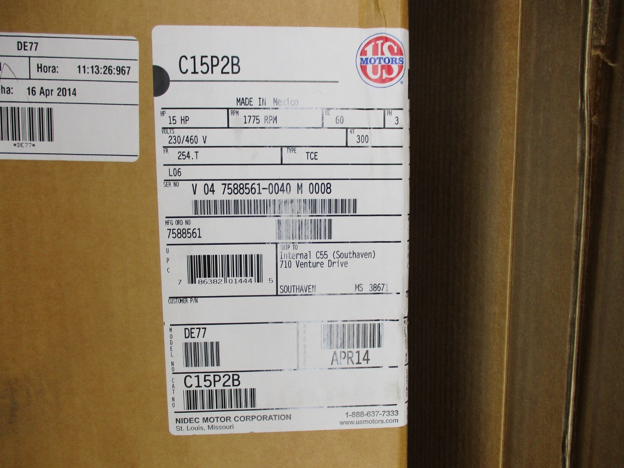 US MOTORS C15P2B NSFS