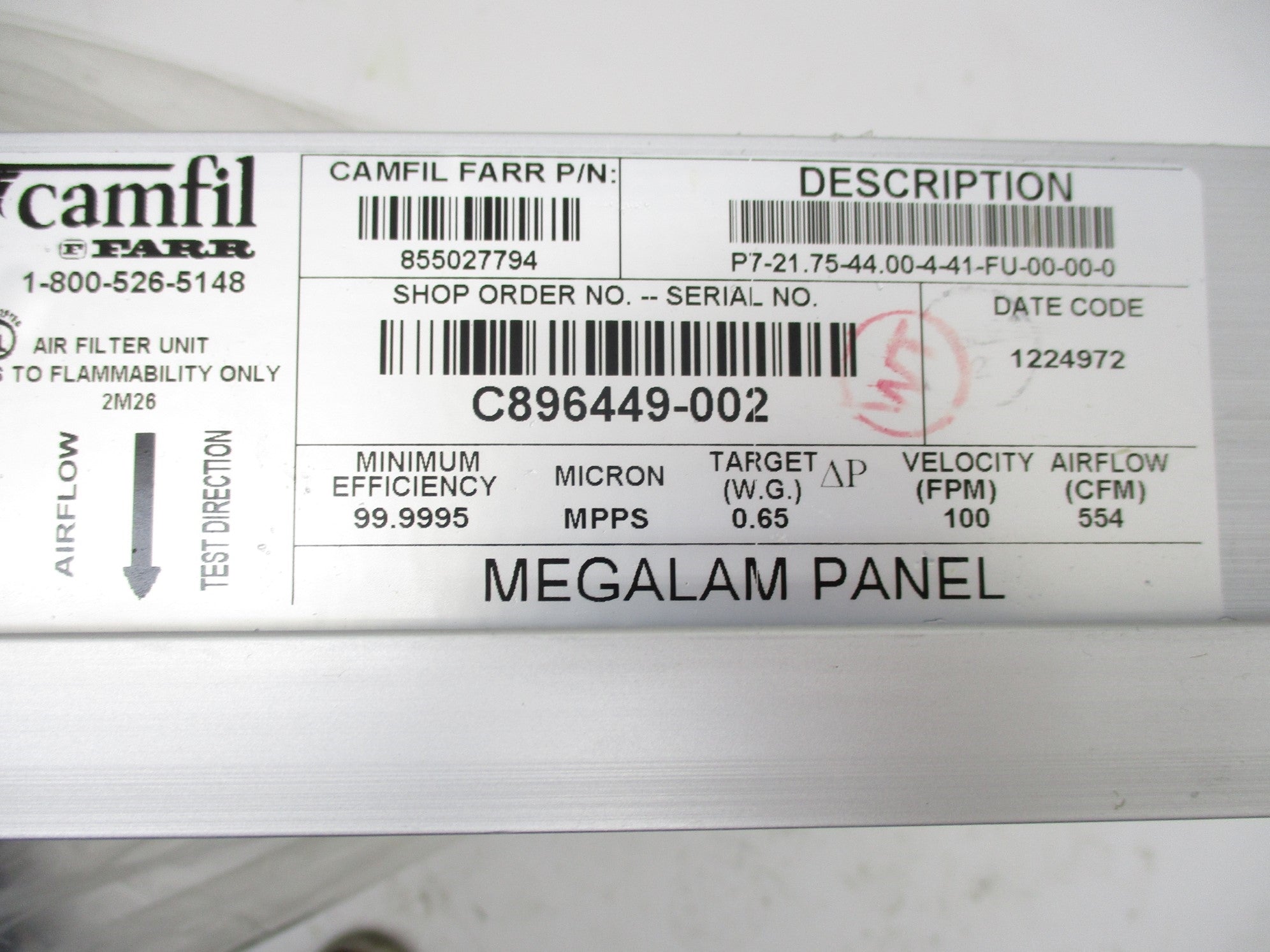 CAMFIL FARR P7-21.75-44.00-4-41-FU-00-00-0 855027794 NSNP