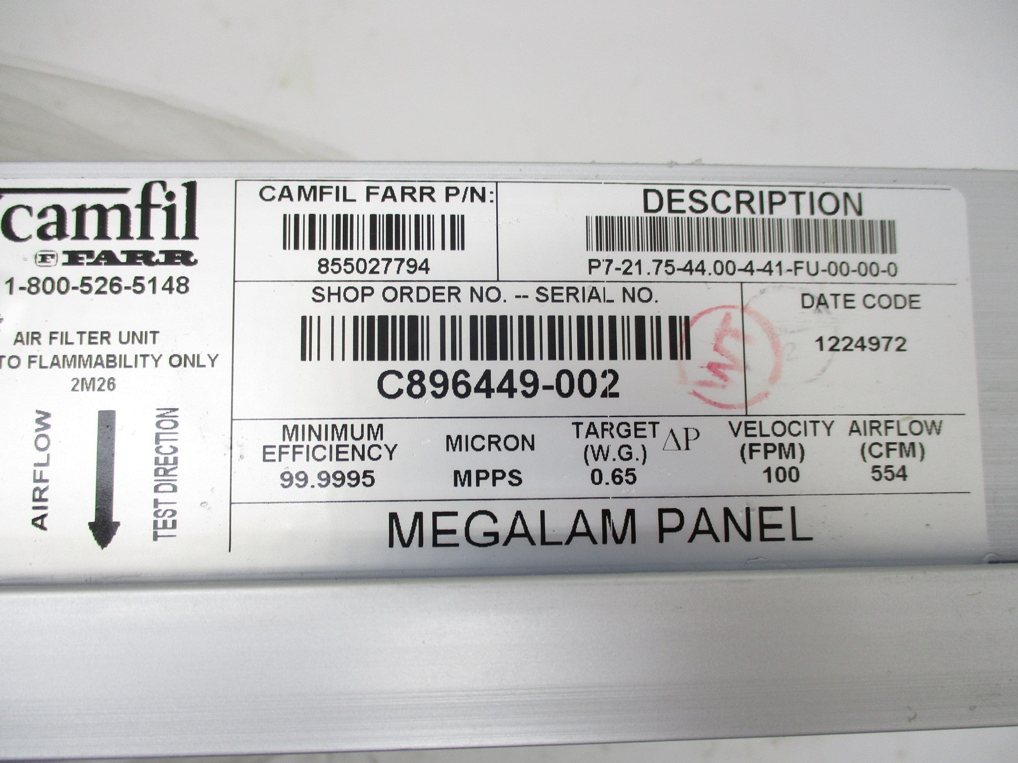 CAMFIL FARR P7-21.75-44.00-4-41-FU-00-00-0 855027794 NSNP