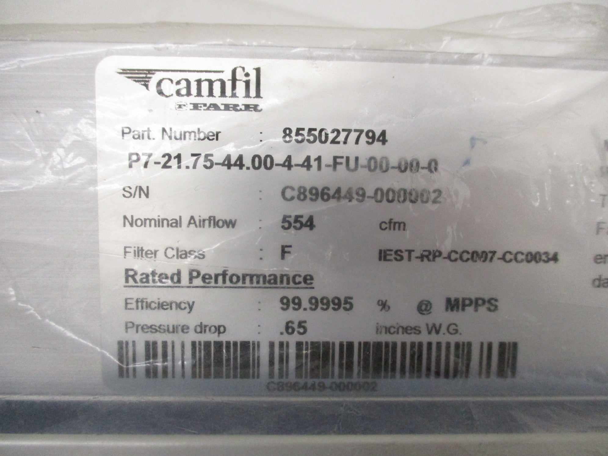CAMFIL FARR P7-21.75-44.00-4-41-FU-00-00-0 855027794 NSNP