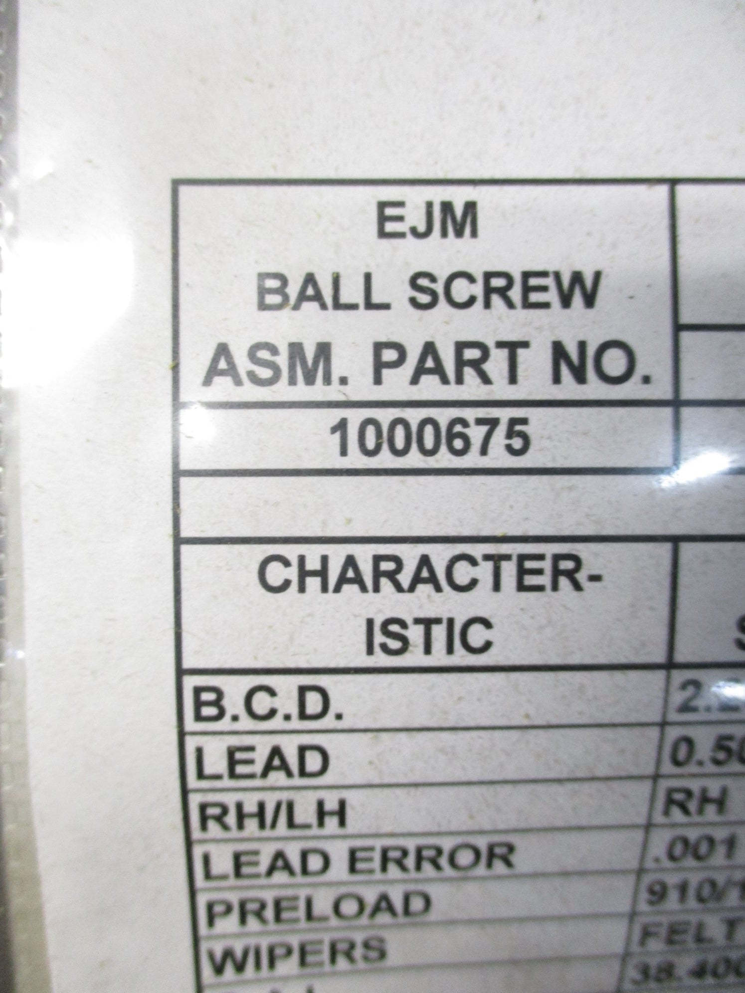 EJM BALL SCREW 1000675 39" 2.17"DIA NSNP