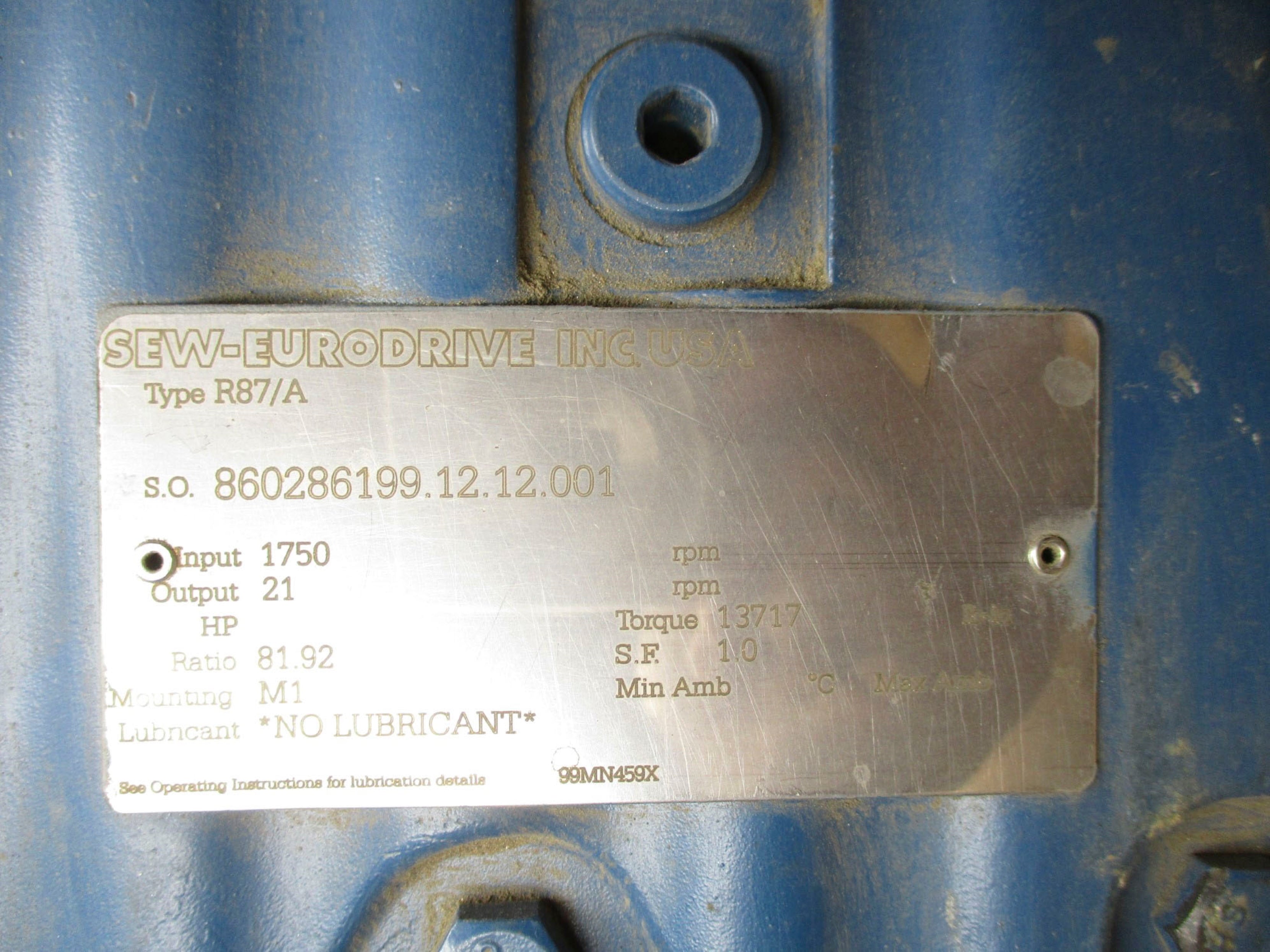 SEW EURODRIVE R87/A NSNP