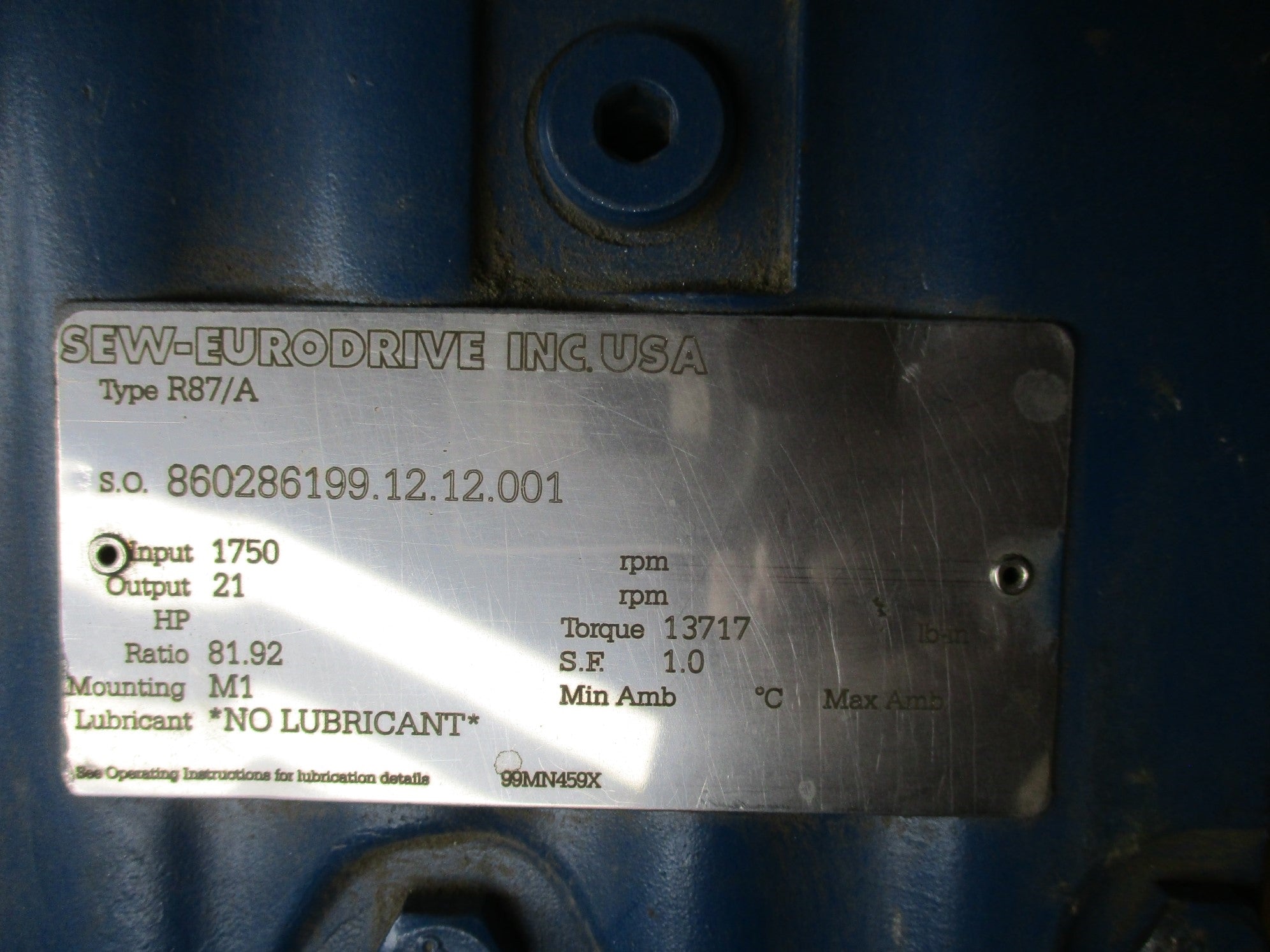 SEW EURODRIVE R87/A NSNP