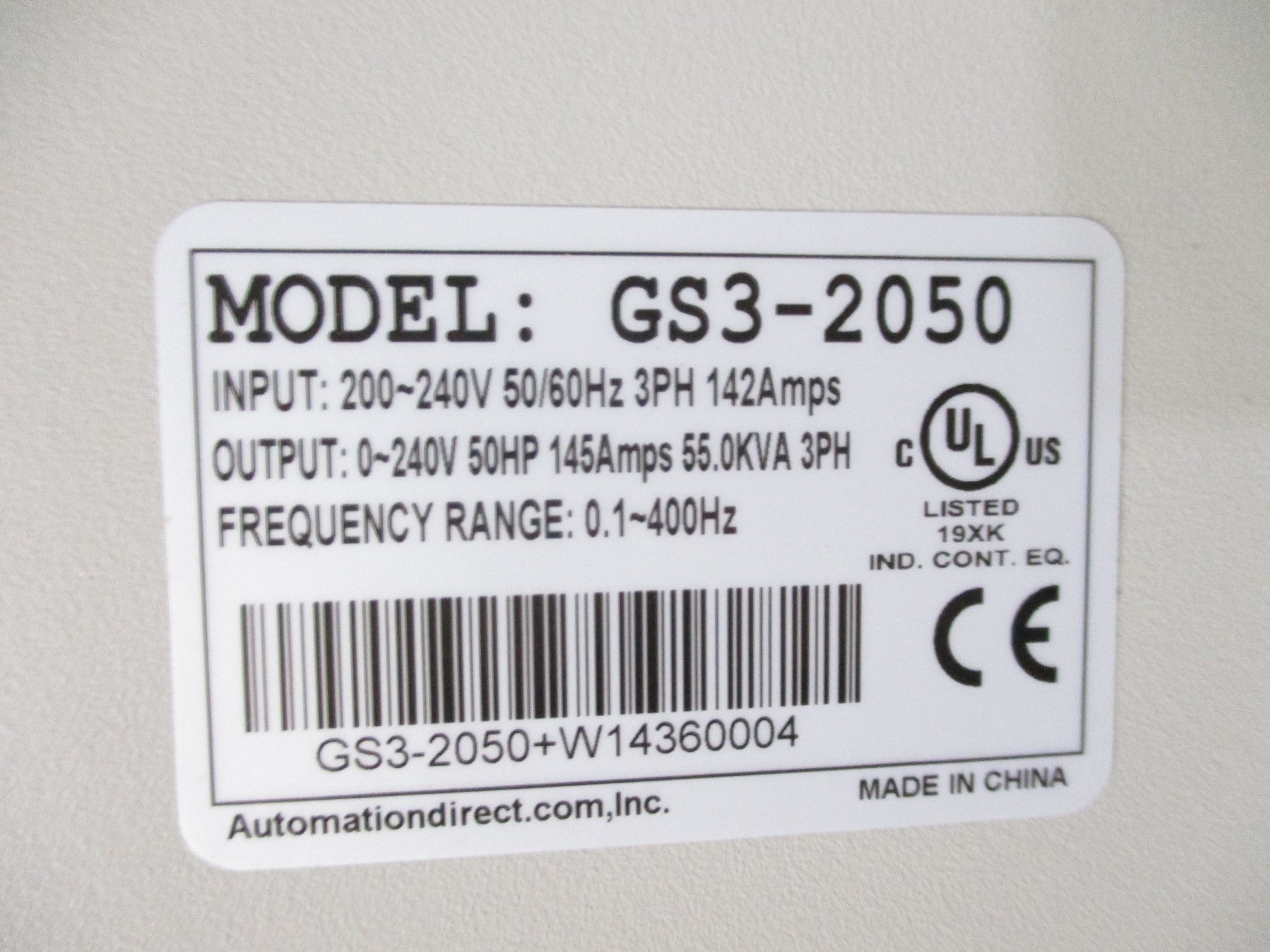 AUTOMATION DIRECT GS3-2050 NSNP