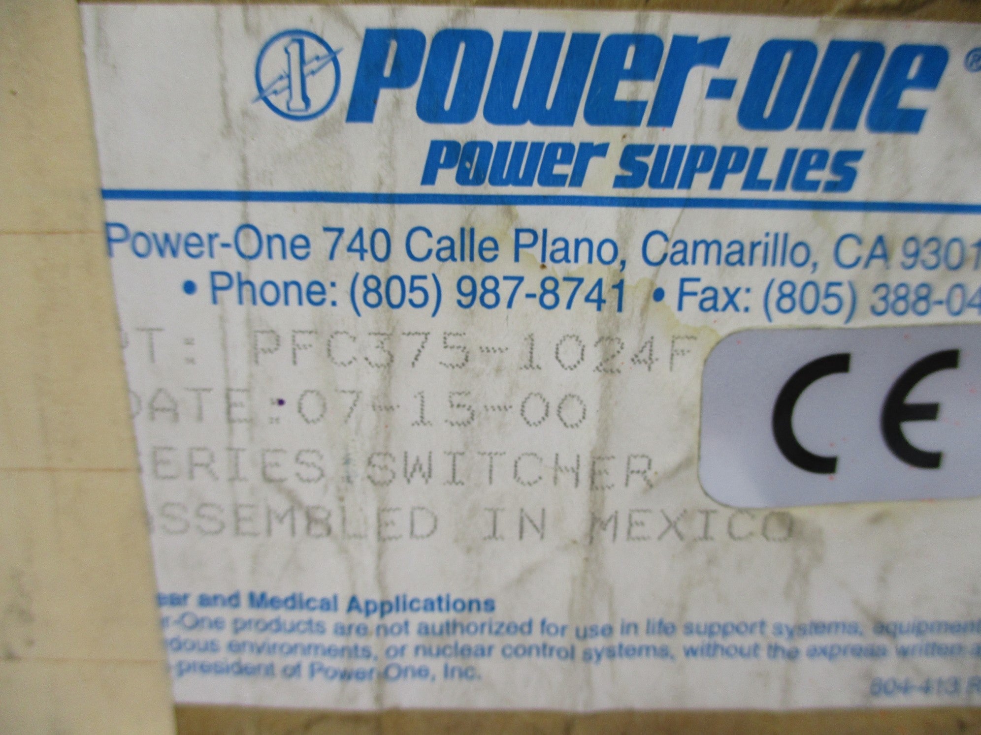 POWER-ONE PFC375-1024F NSFS