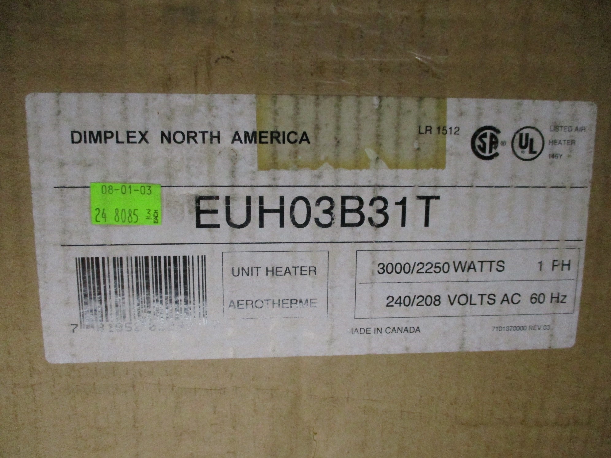 DIMPLEX EUH03B31T NSMP