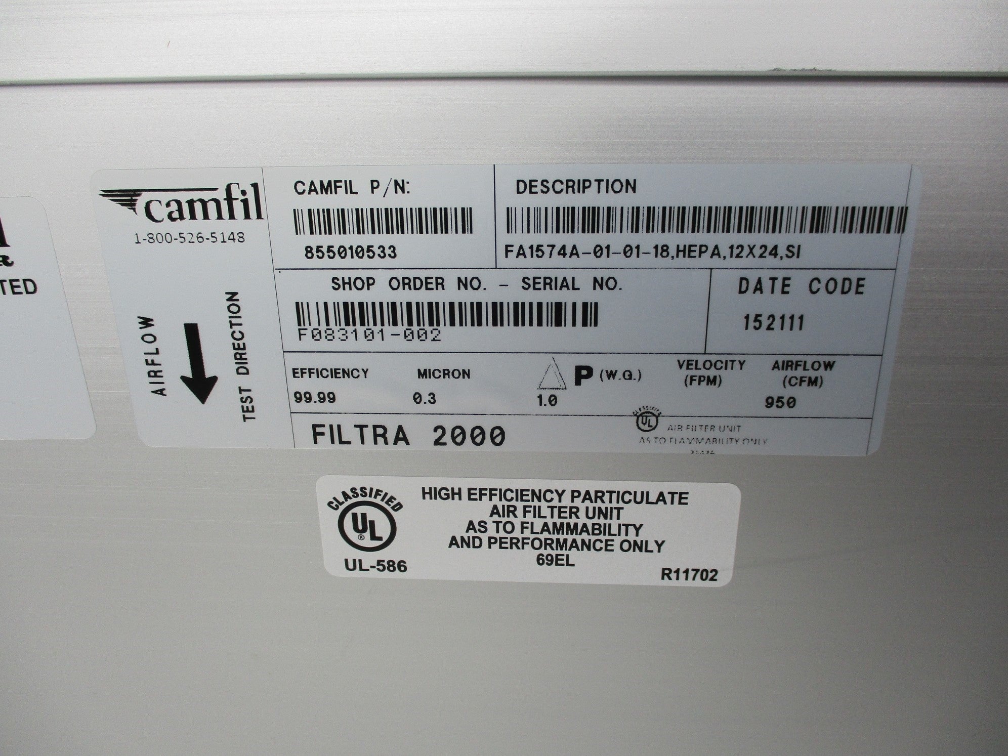 CAMFIL FA1574A-01-01-18 855010533 NSMP