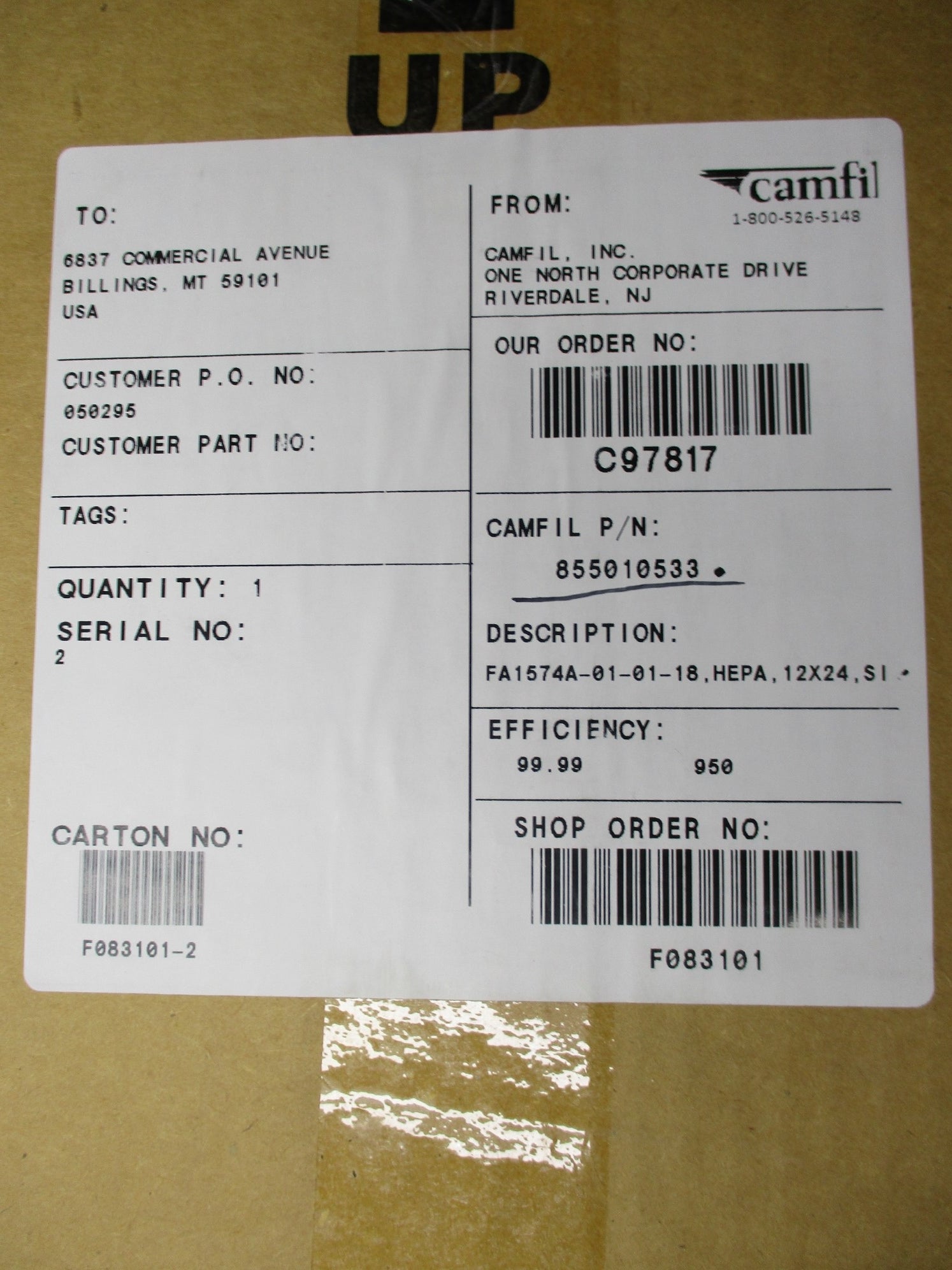 CAMFIL FA1574A-01-01-18 855010533 NSMP