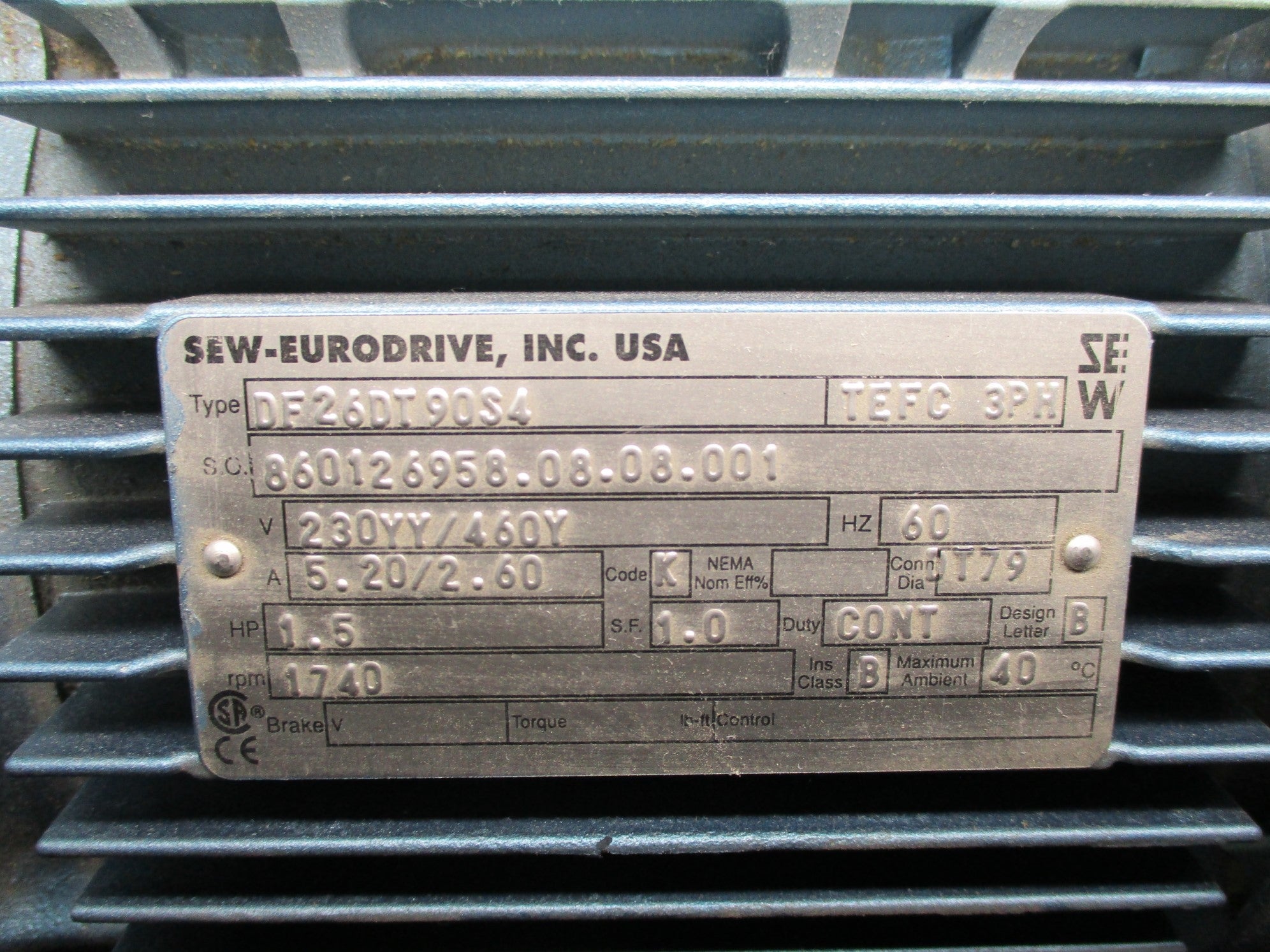 SEW-EURODRIVE DF26DT90S4 NSNP