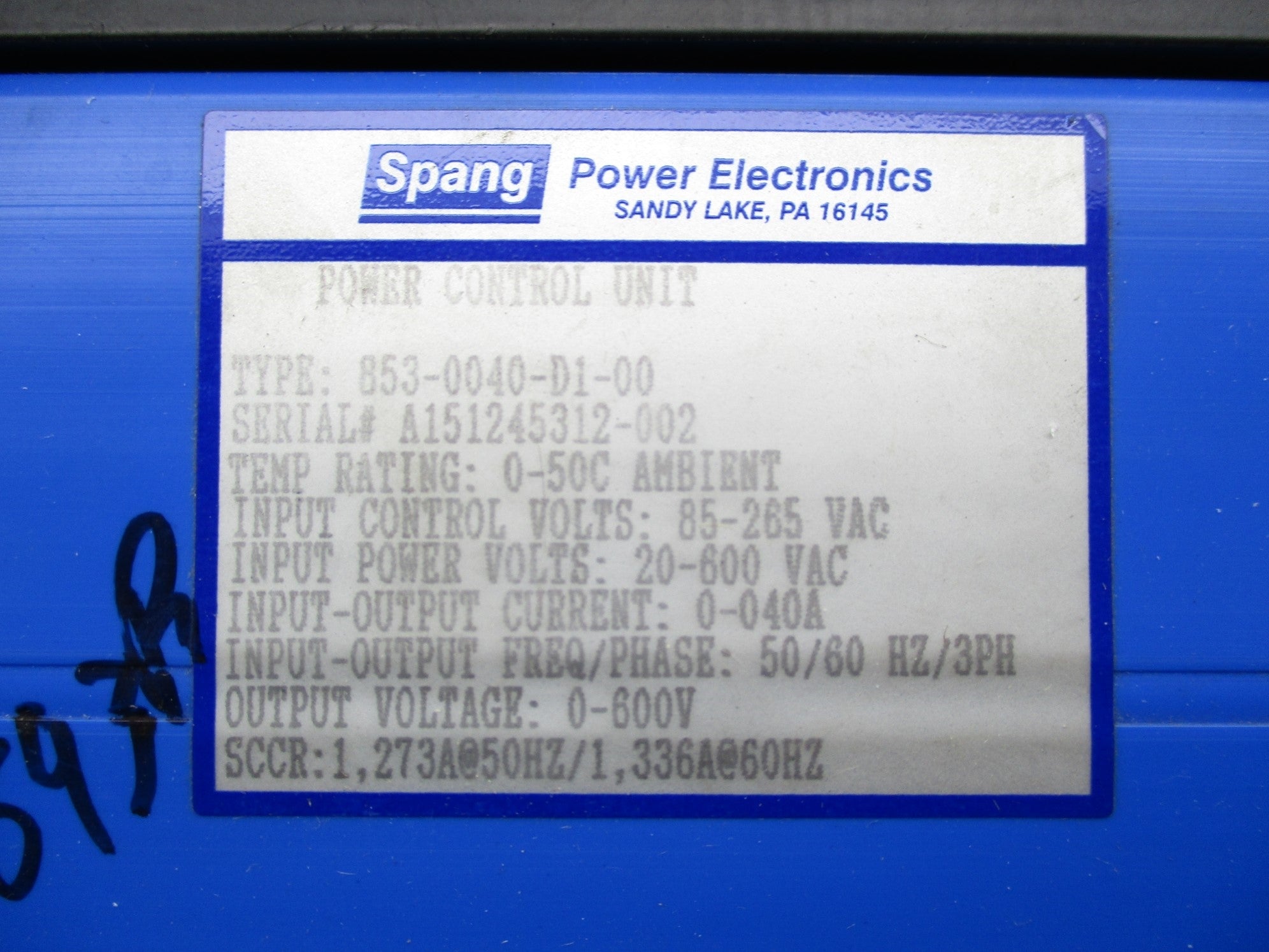 SPANG 853-0040-D1-00 REMAN