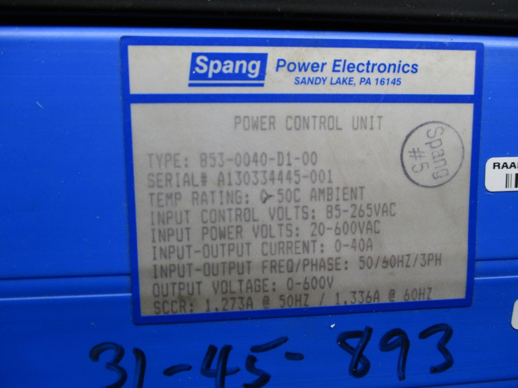 SPANG 853-0040-D1-00 UNMP