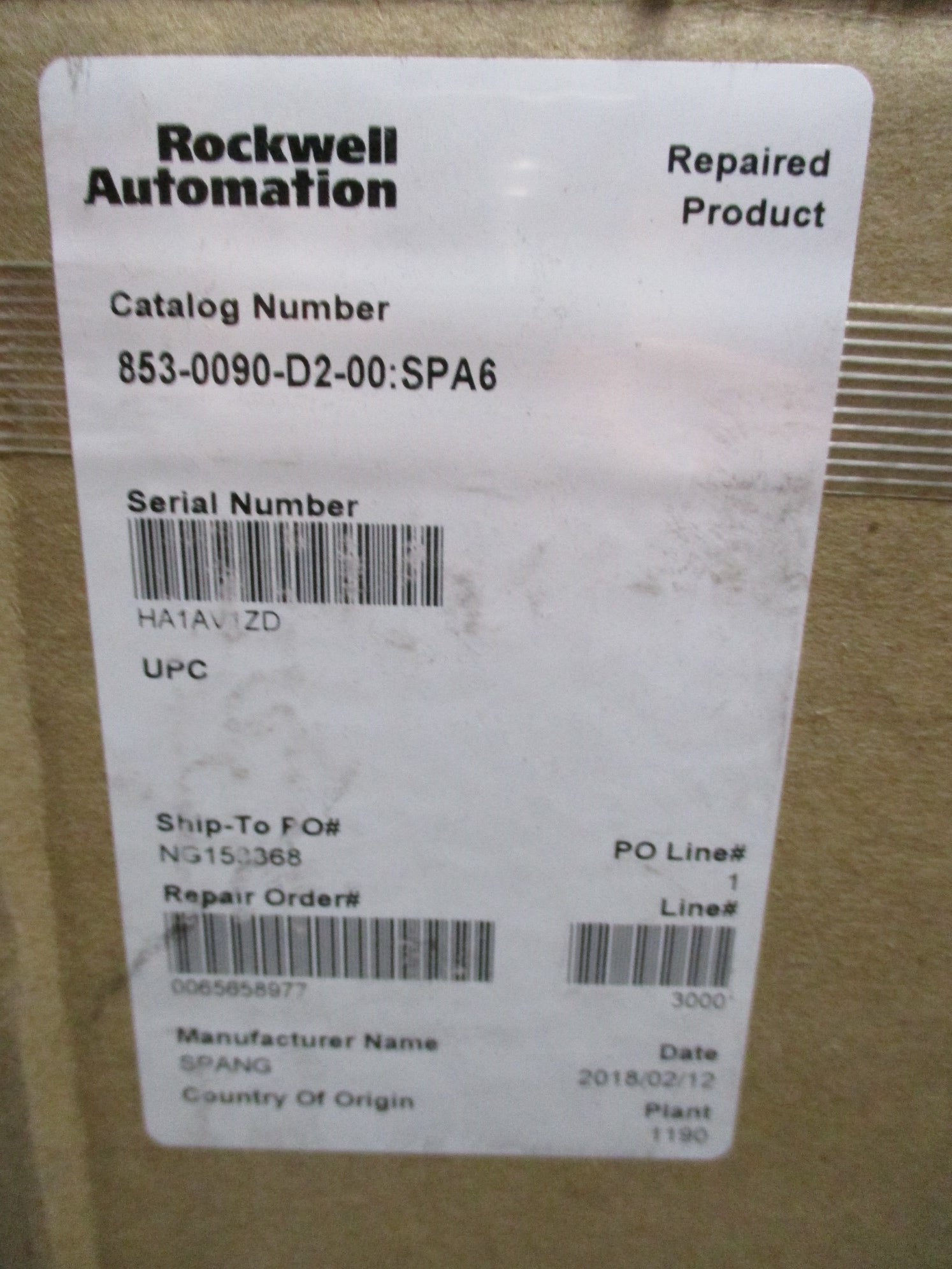 SPANG 853-0090-D2-00 REMAN