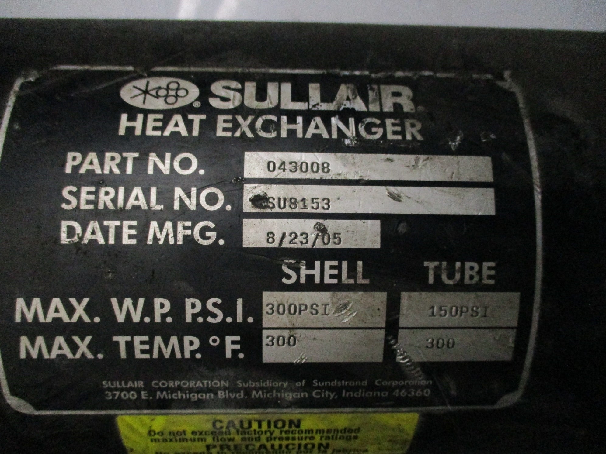 SULLAIR 043008 300PSI UNMP