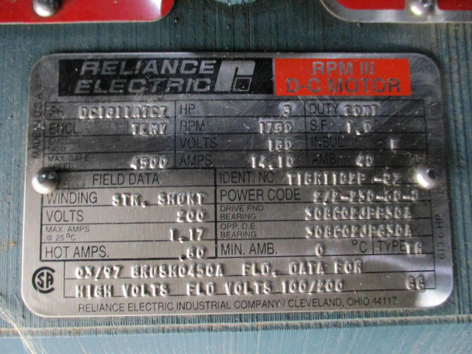 RELIANCE ELECTRIC T18R1102P-QZ NSNP