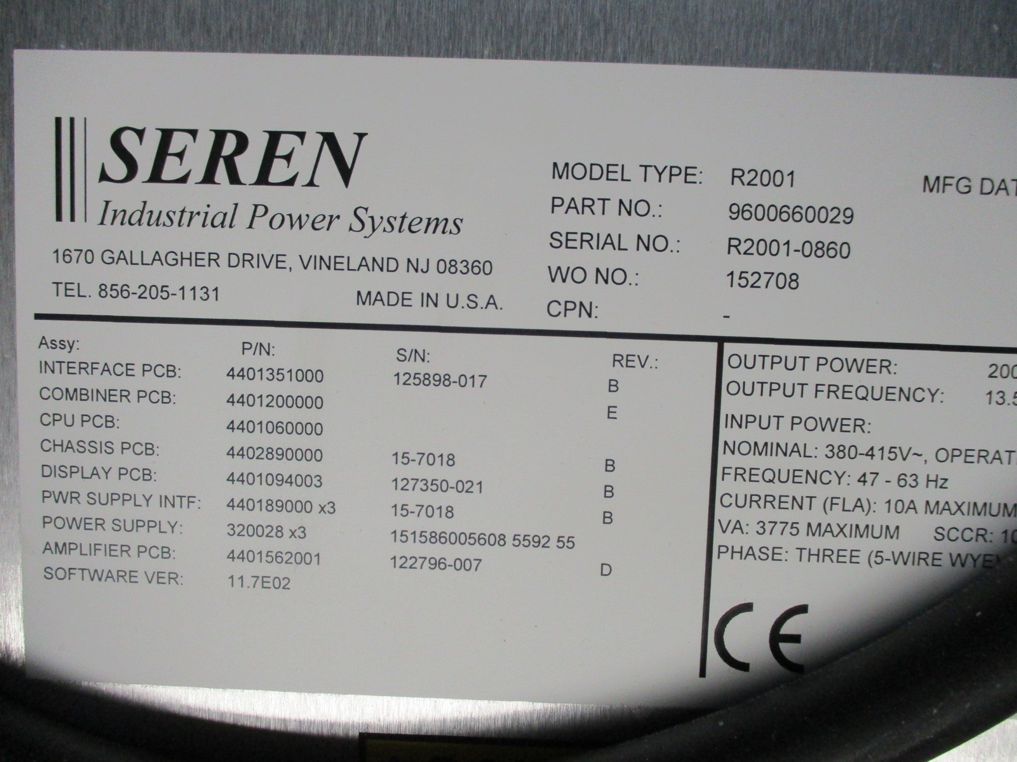 SEREN R2001 9600660029 NSMP