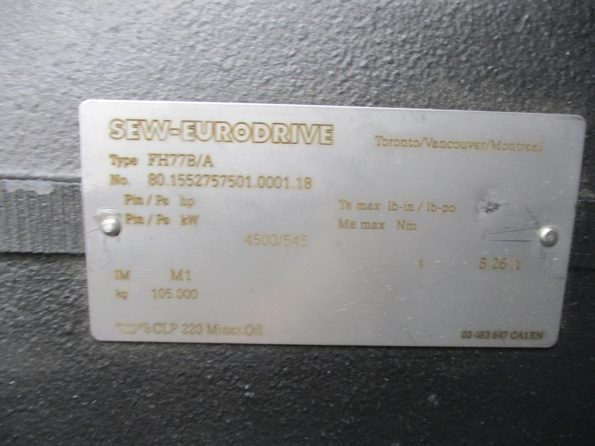 SEW-EURODRIVE FH77B/A CMP112VR NSNP
