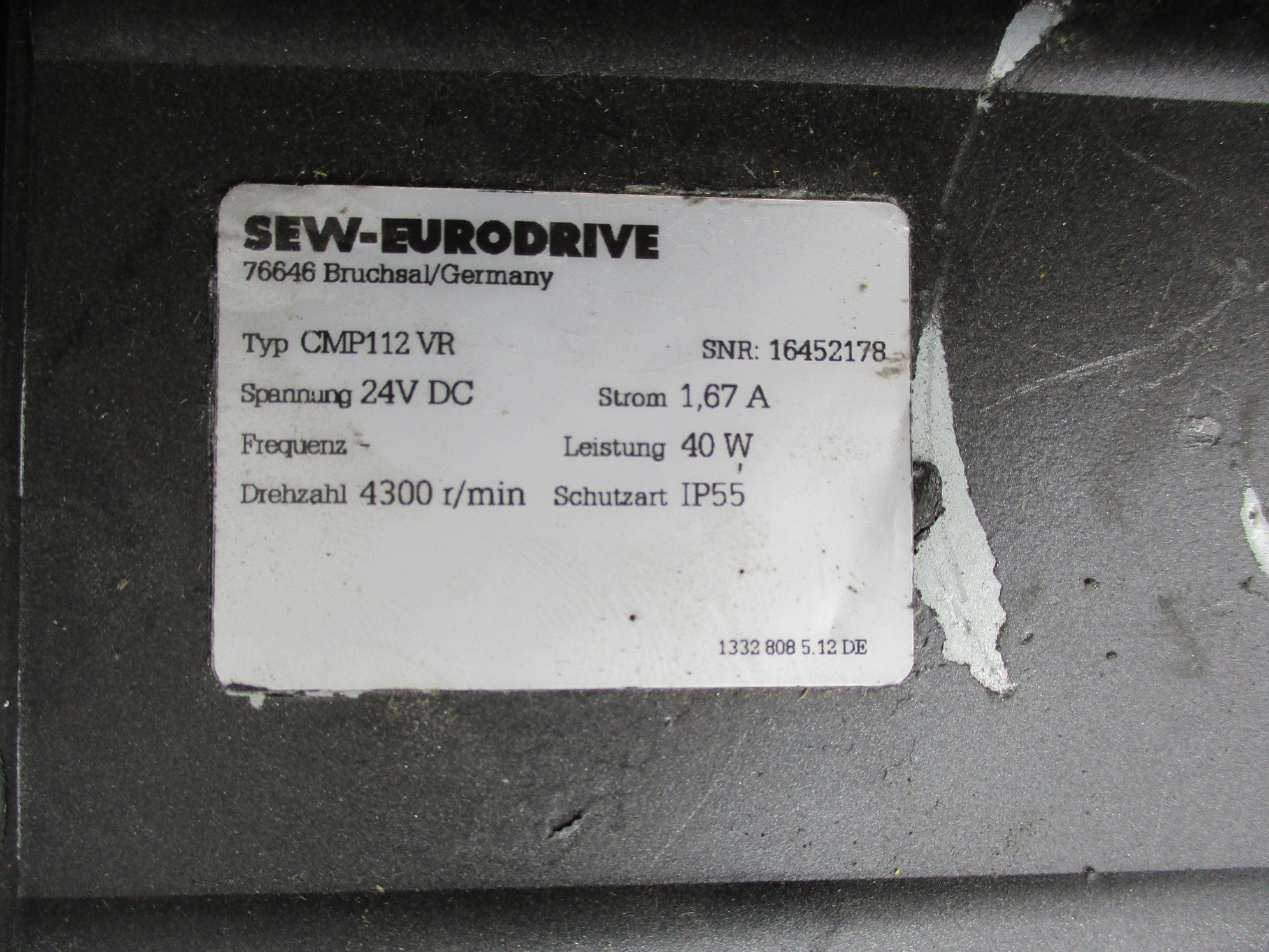 SEW-EURODRIVE FH67B/A CMP112VR NSNP