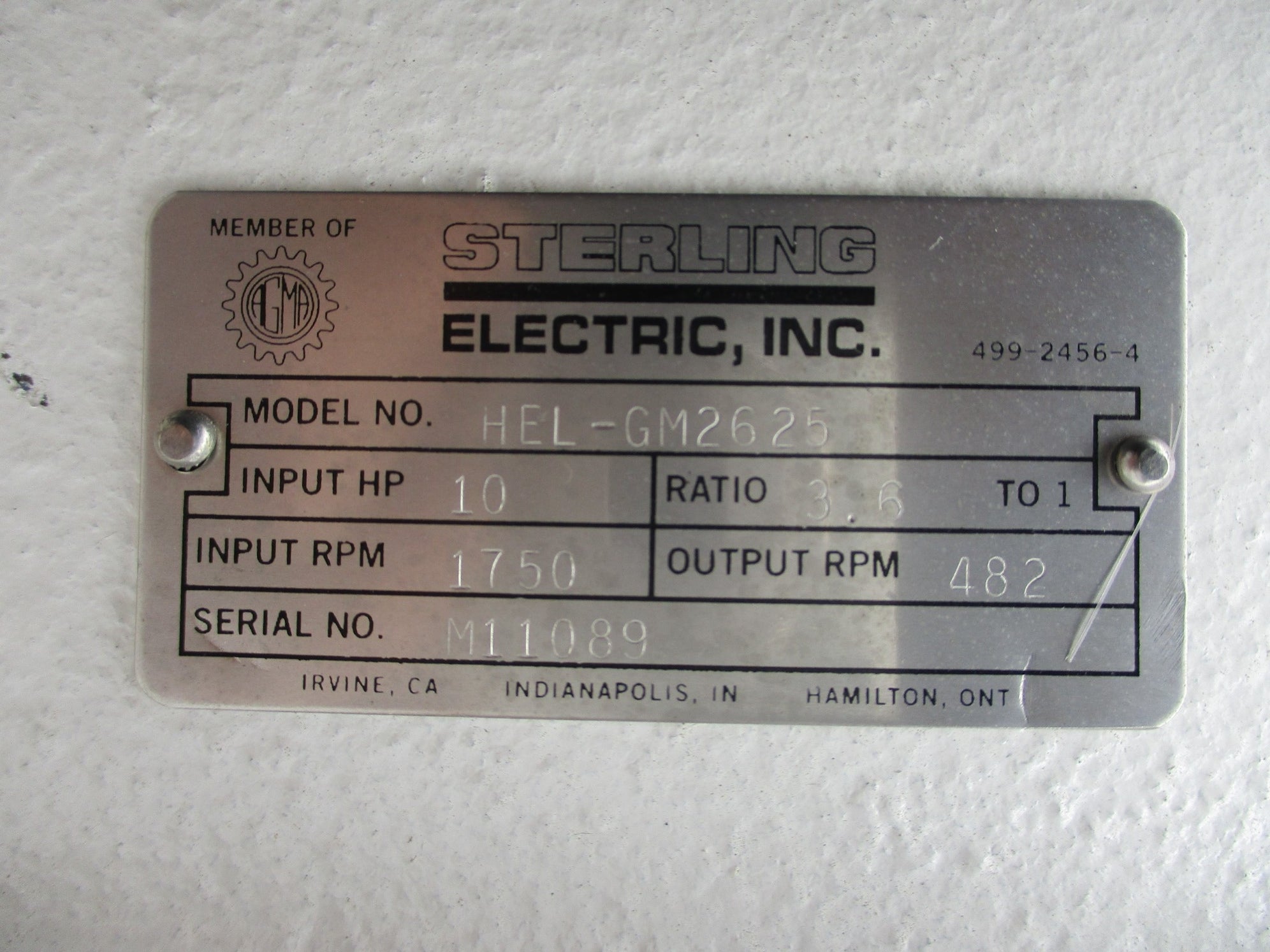 STERLING ELECTRIC HEL-GM2625 (AS PICTURED) NSNP