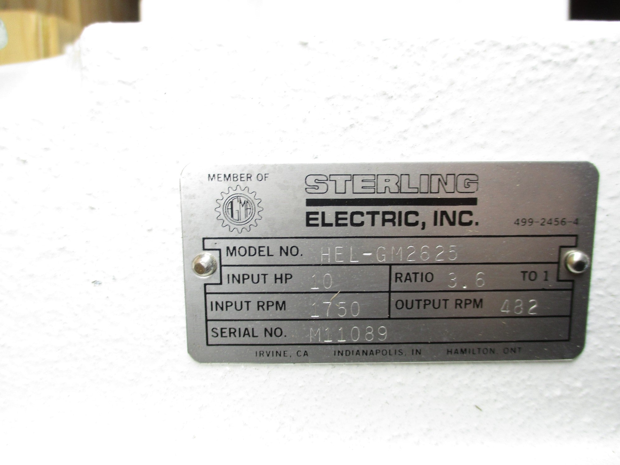 STERLING ELECTRIC HEL-GM2625 NSNP