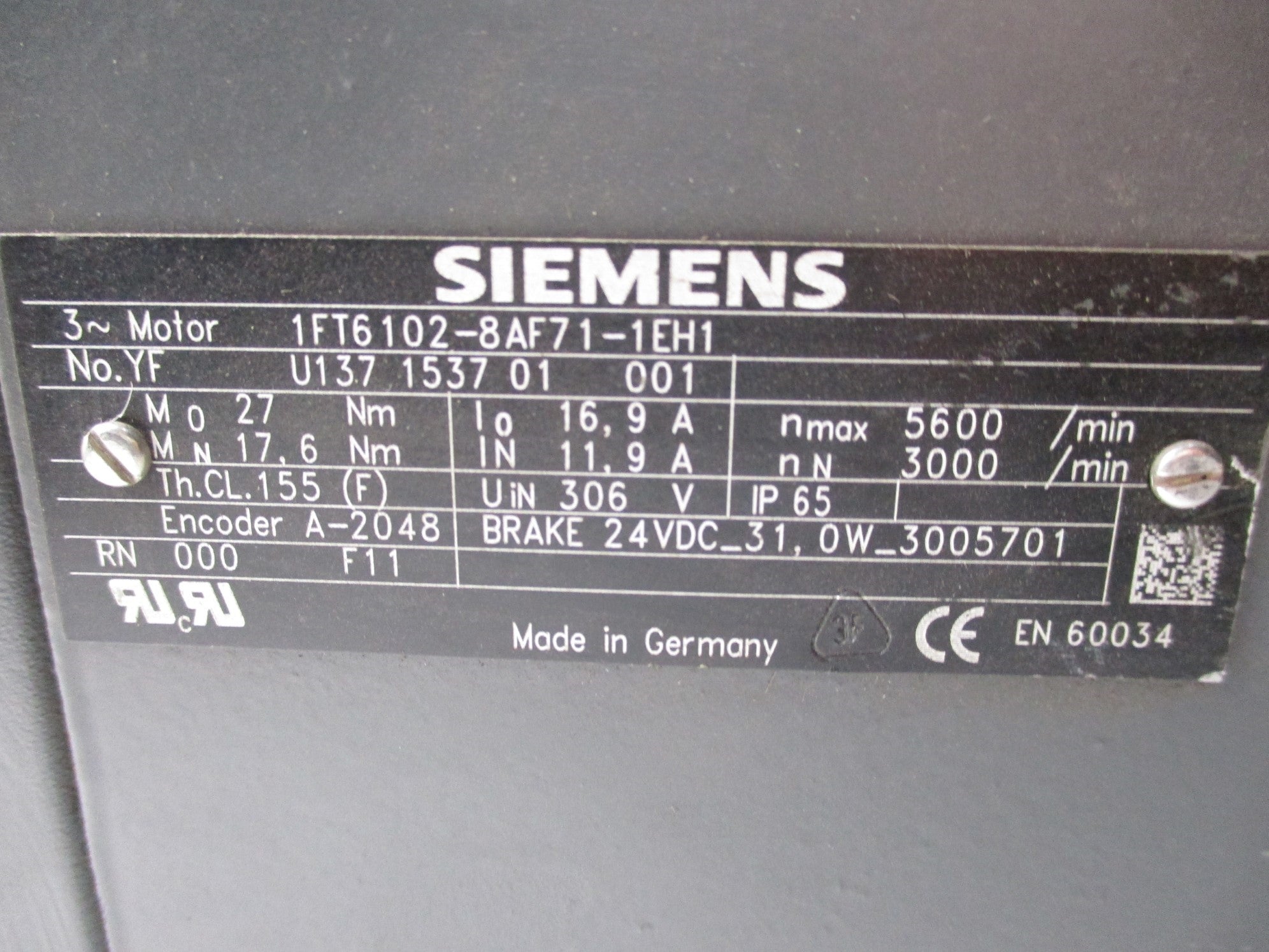 SIEMENS 1FT6102-8AF71-1EH1 UNMP
