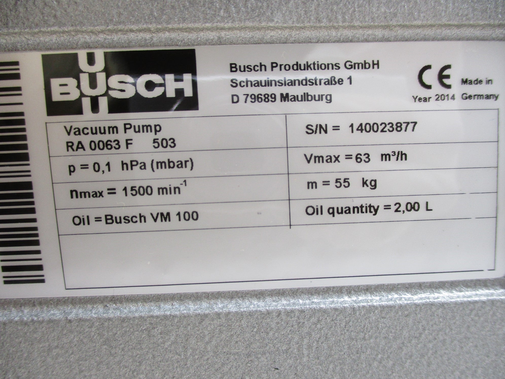 BUSCH RA 0063 F 503 NSNP