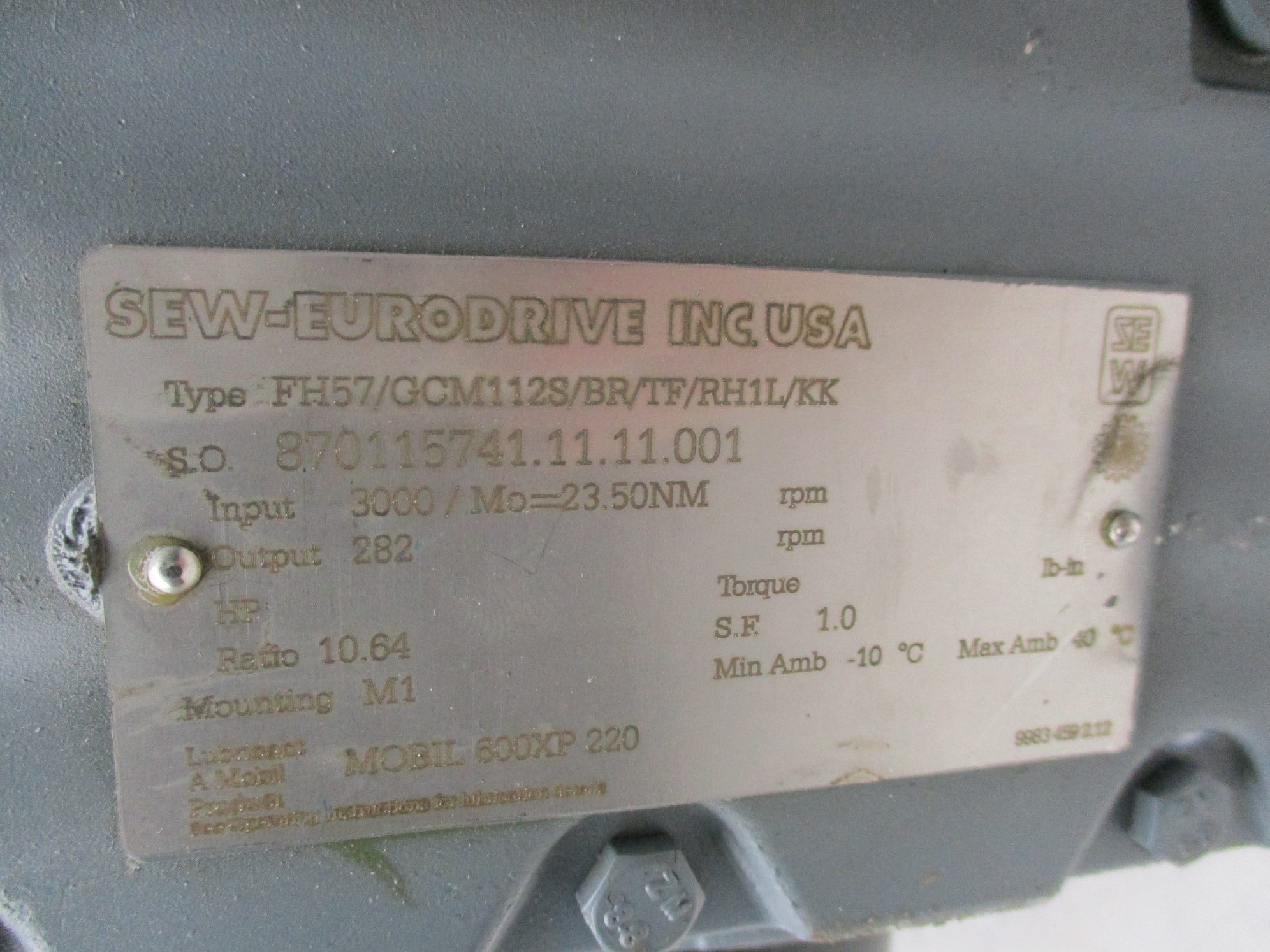 SEW-EURODRIVE FH57 CM112SBRTFRH1LKK NSNP