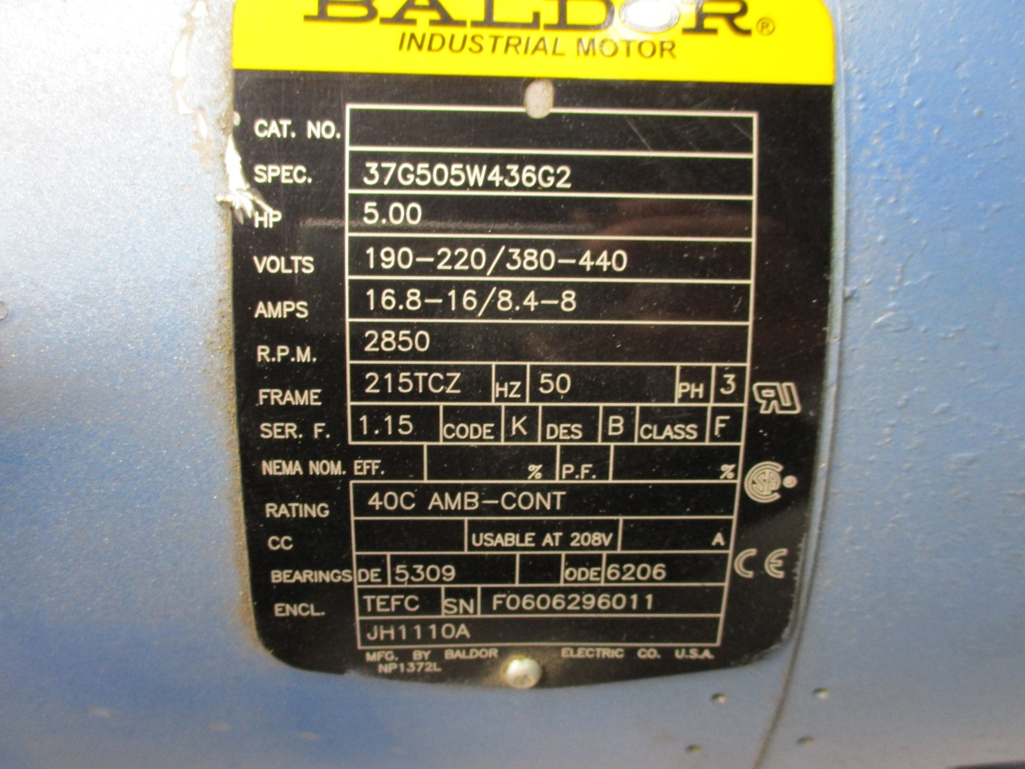BALDOR 37G505W436G2 (AS PICTURED) NSNP