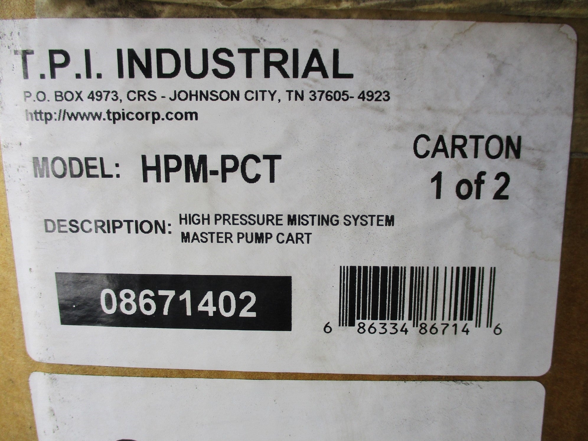 TPI INDUSTRIAL HPM-PCT (AS PICTURED) NSMP