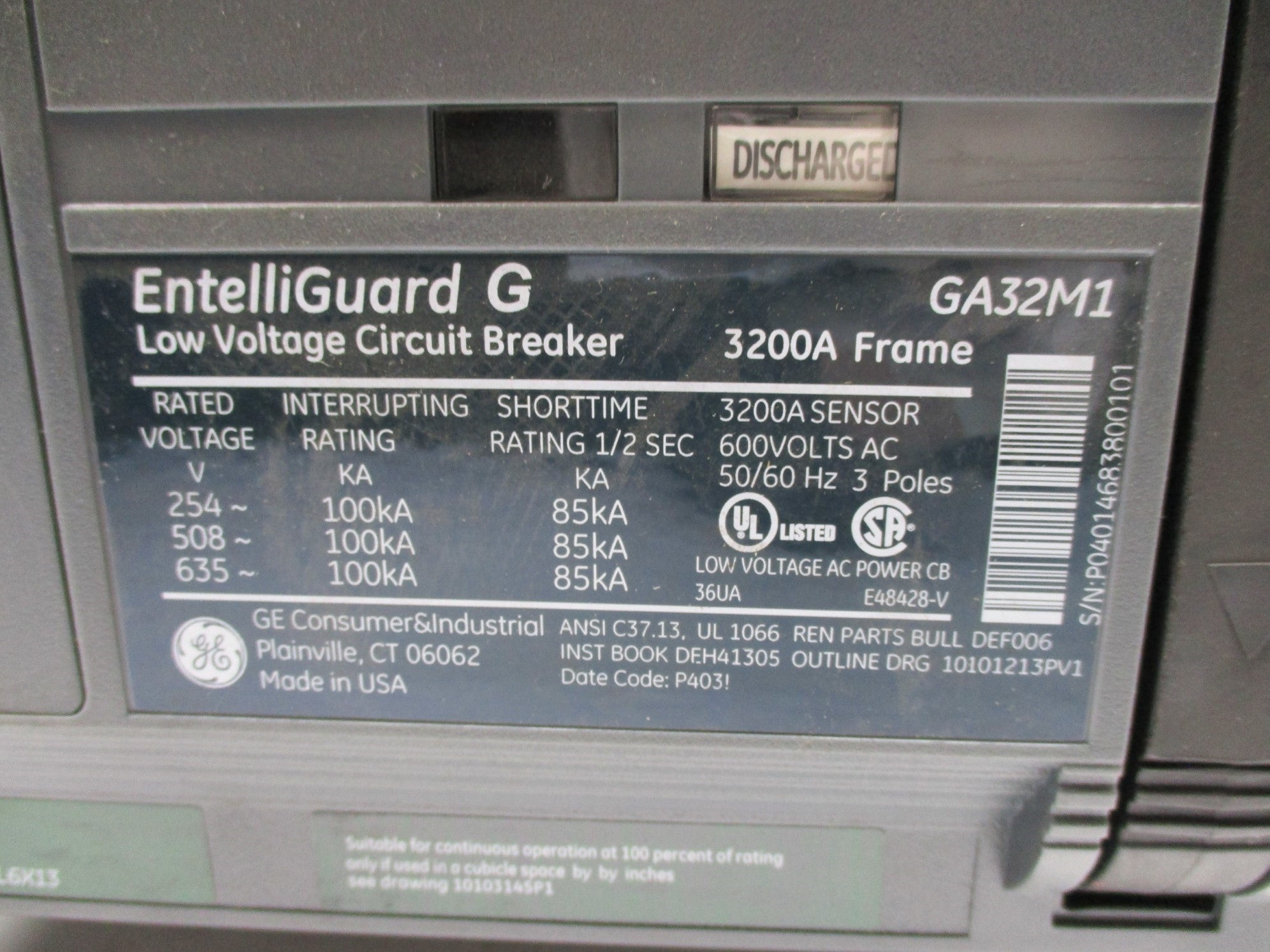 GENERAL ELECTRIC GA32M1 3200A 600VAC (AS PICTURED) UNMP