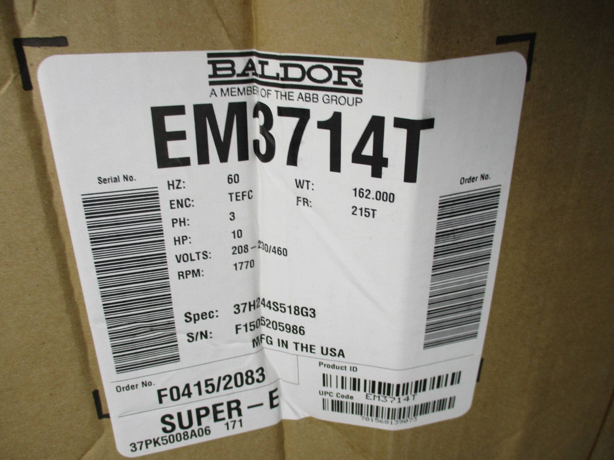 BALDOR EM3714T NSMP