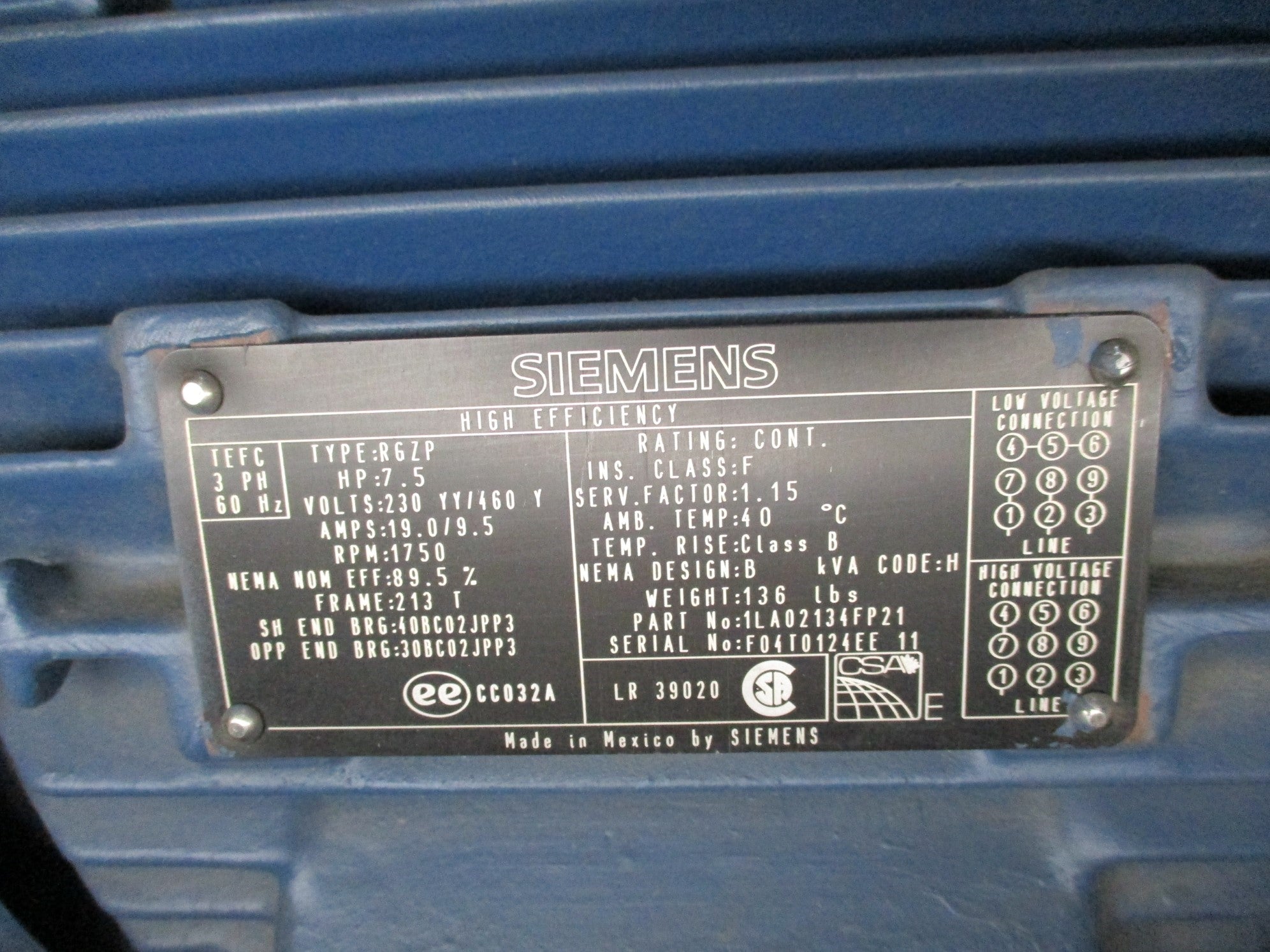 SIEMENS 1LA02134FP21 NSMP