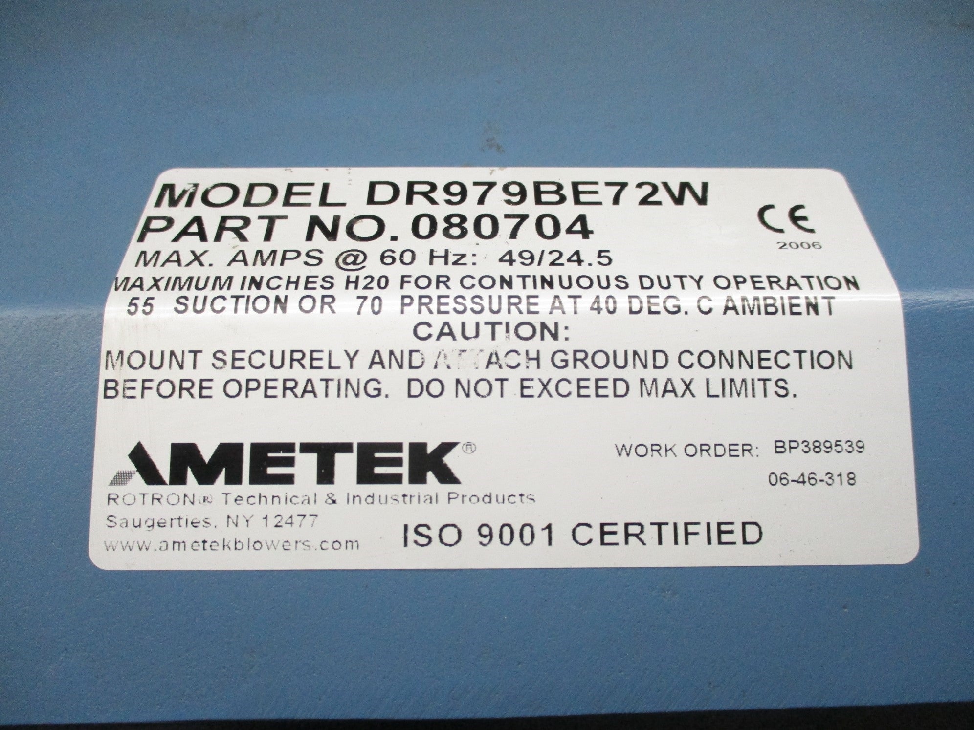 AMETEK DR979BE72W 080704 NSNP