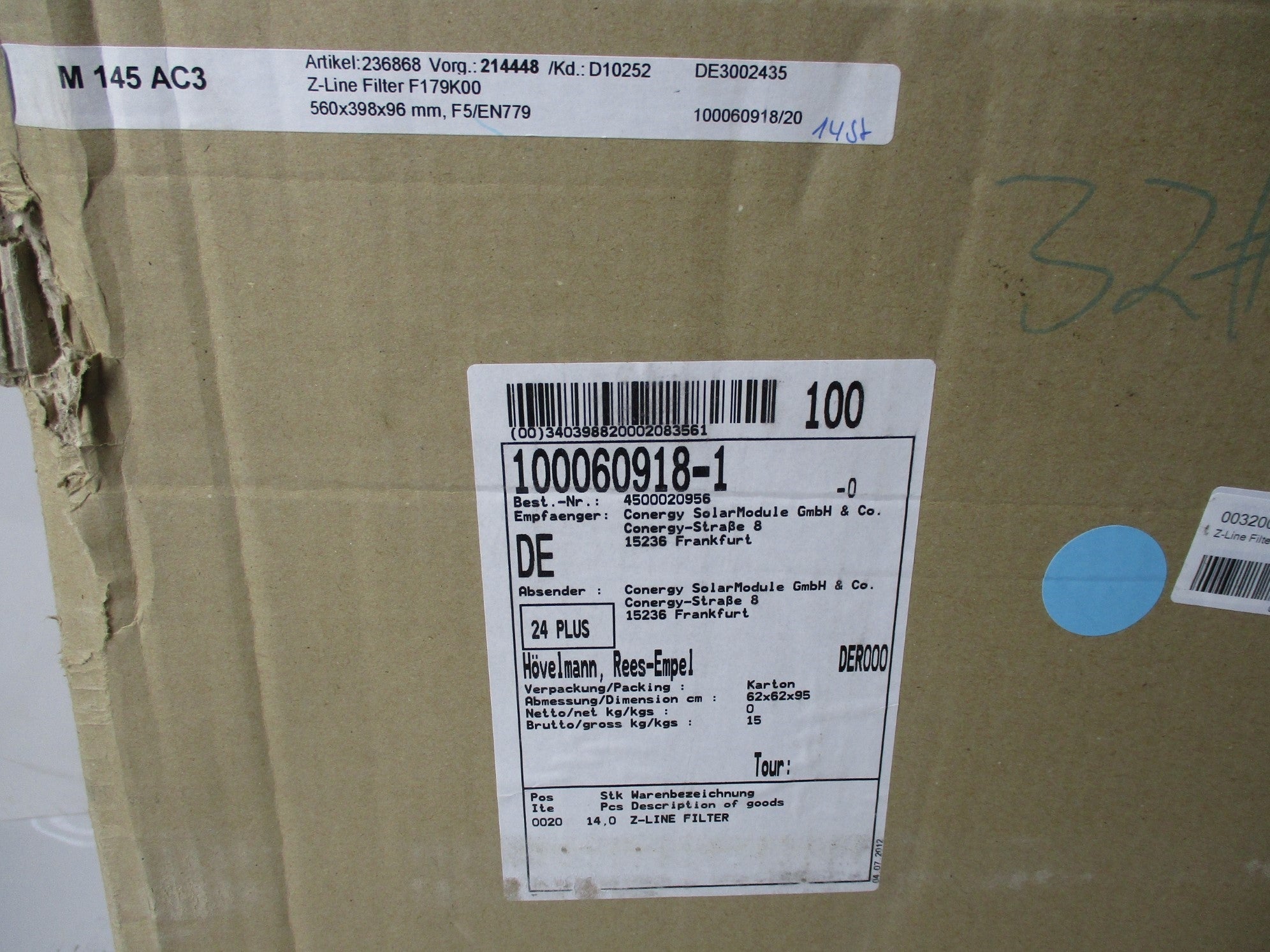 Z-LINE F5 EN779 560x398x96mm NSMP