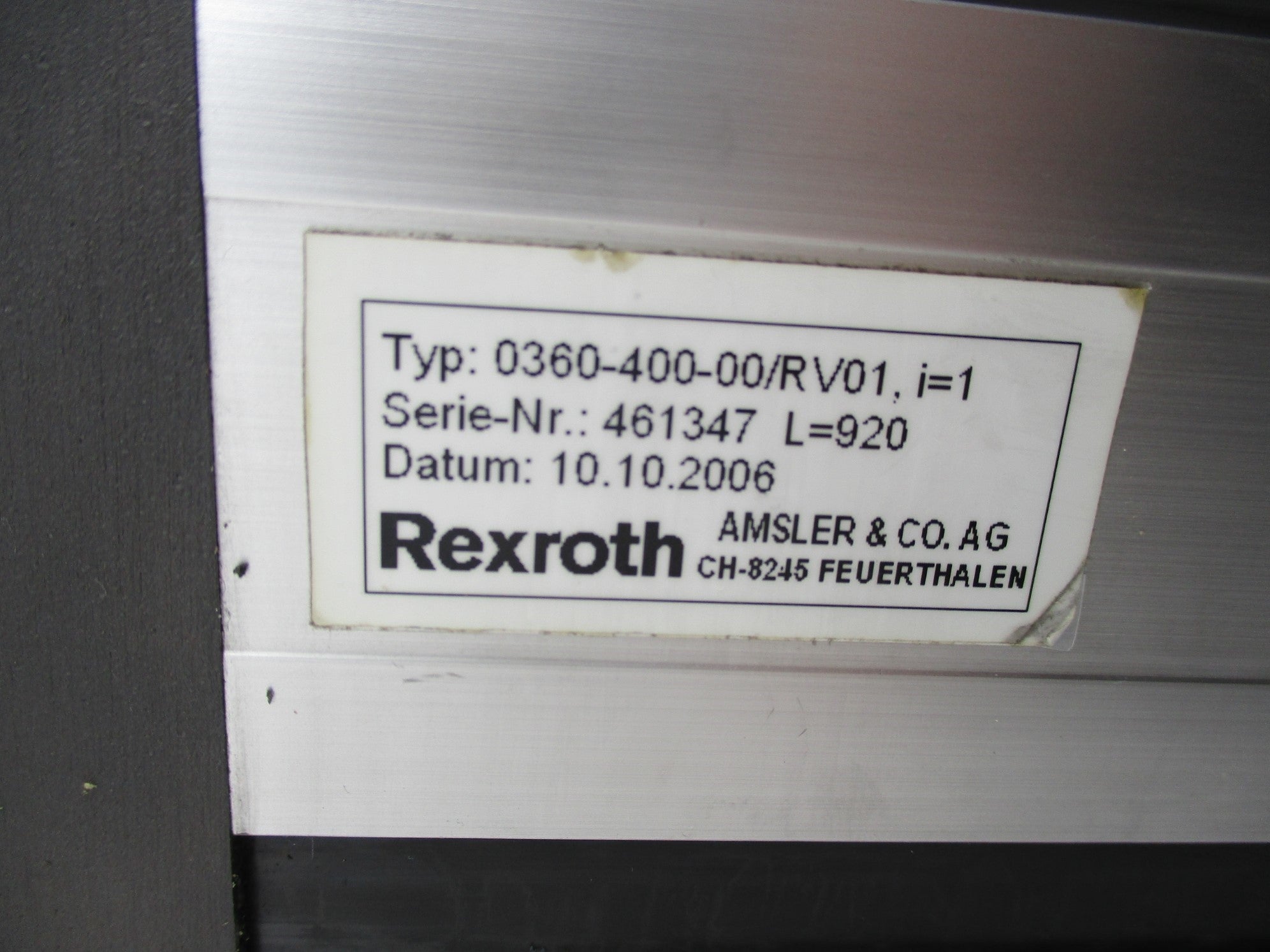 REXROTH 0360-400-00/RV01 UNMP