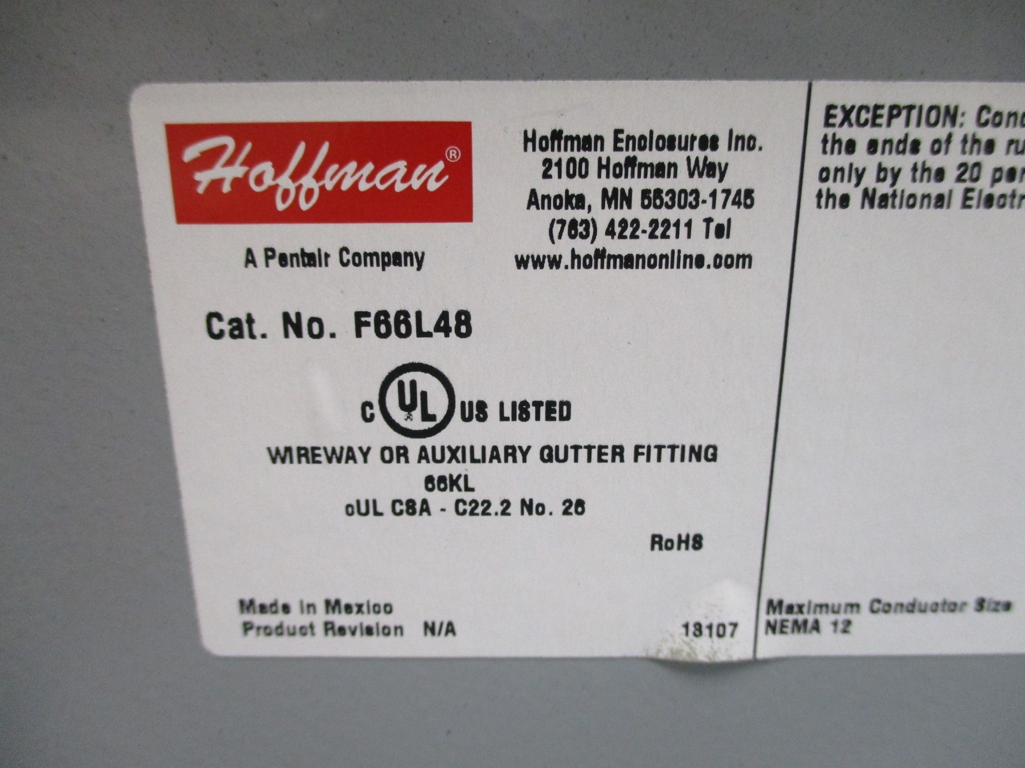 HOFFMAN F66L48 NSNP