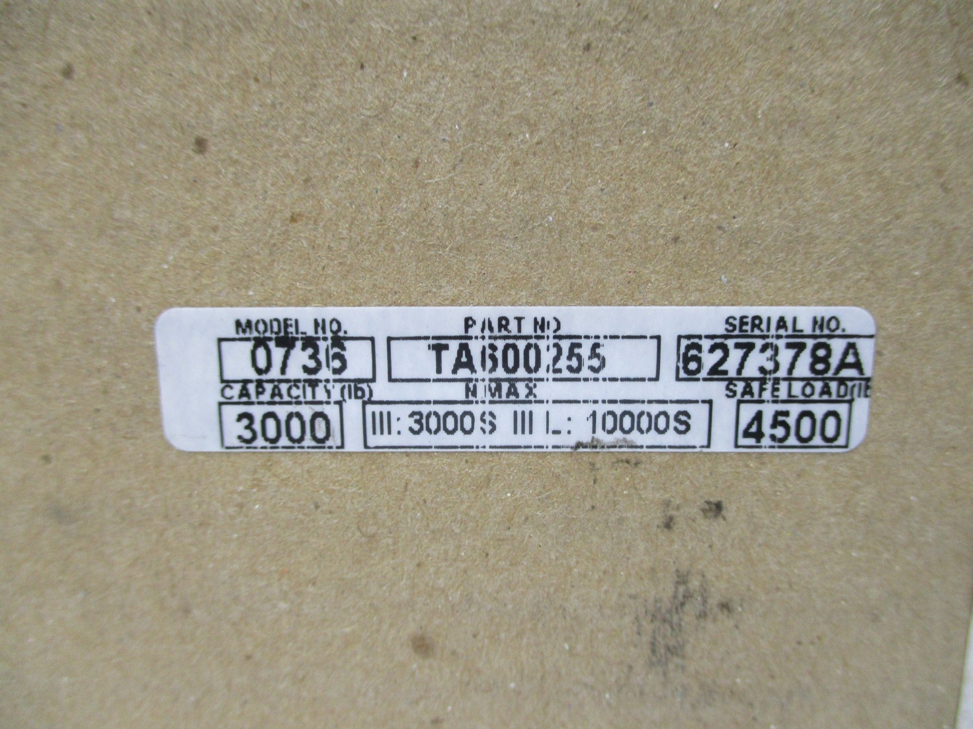 METTLER TOLEDO 0736 TA600255 NSFS