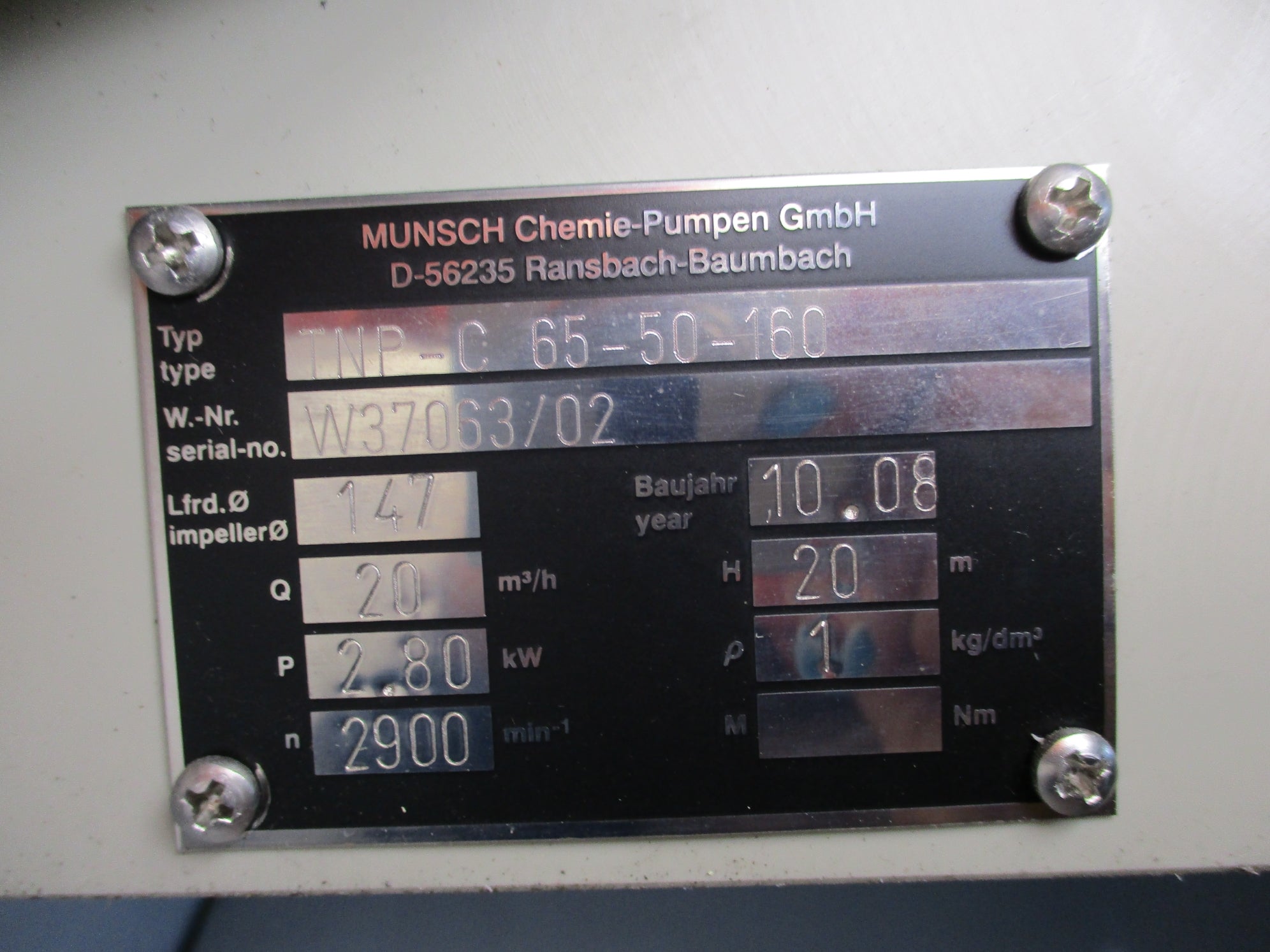 MUNSCH TNP-C 65-50-160 NSNP