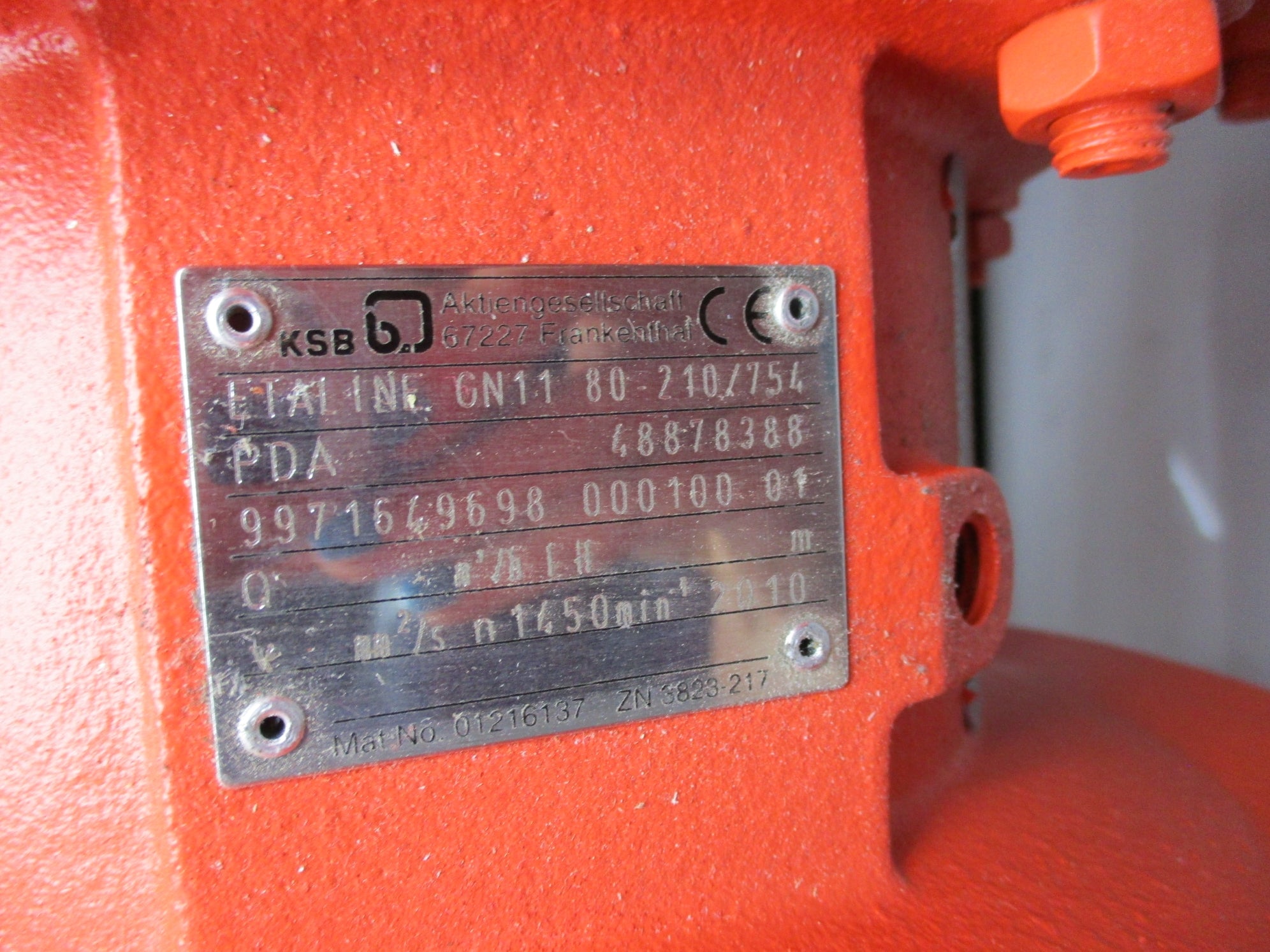 KSB ETALINE GN11 80-210/754 5007K50AH0SI4 NSNP