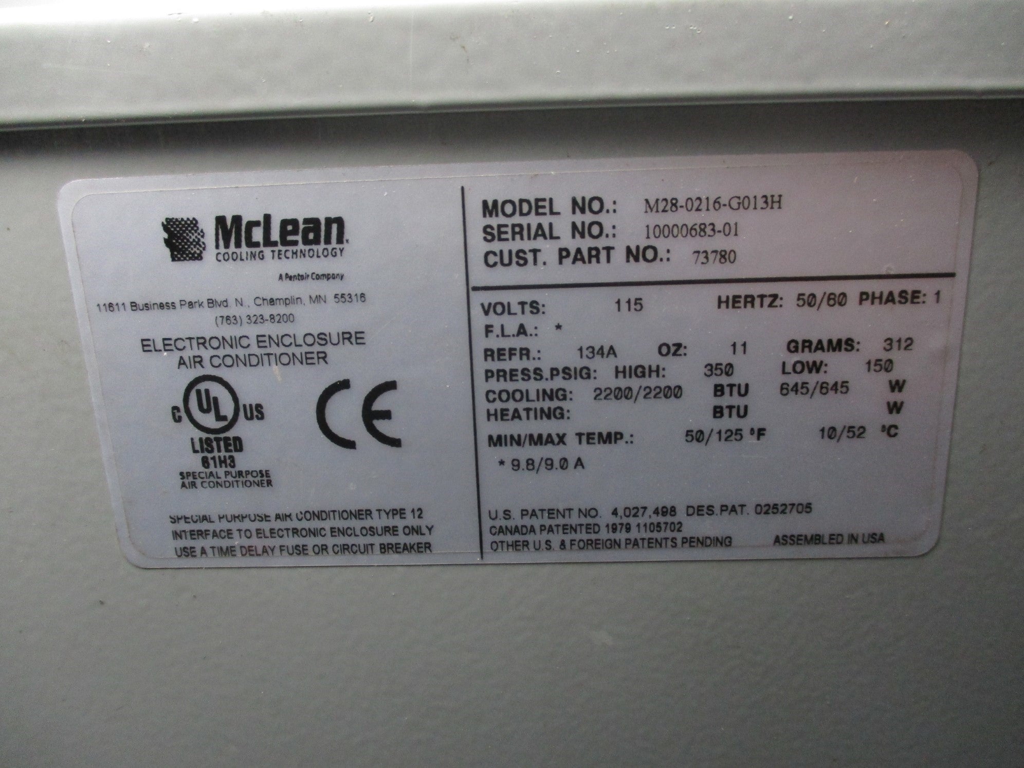 MCLEAN M28-0216-G013H UNMP