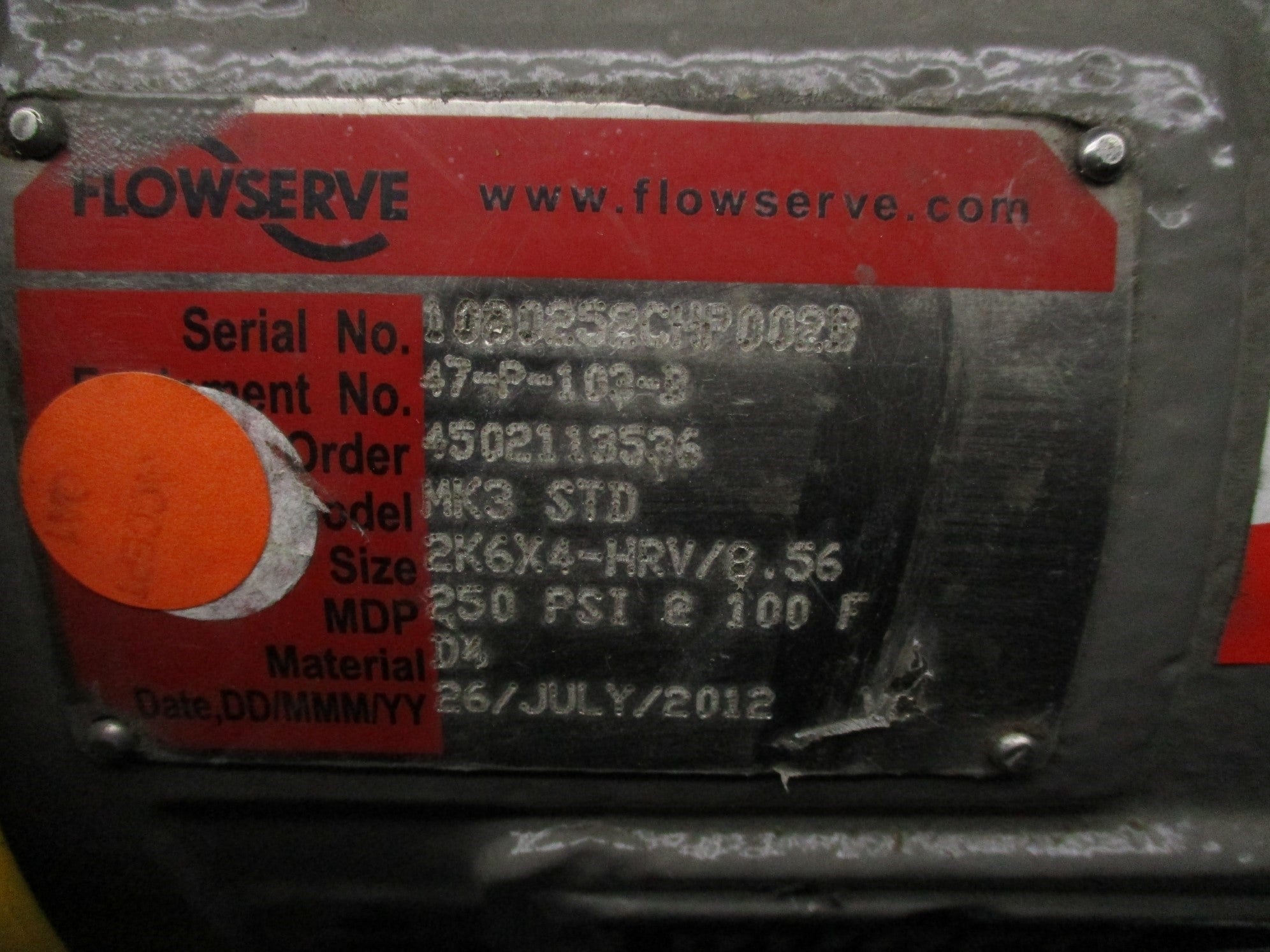 FLOWSERVE MK3 STD 2K6X4-HRV/8.56 NSNP