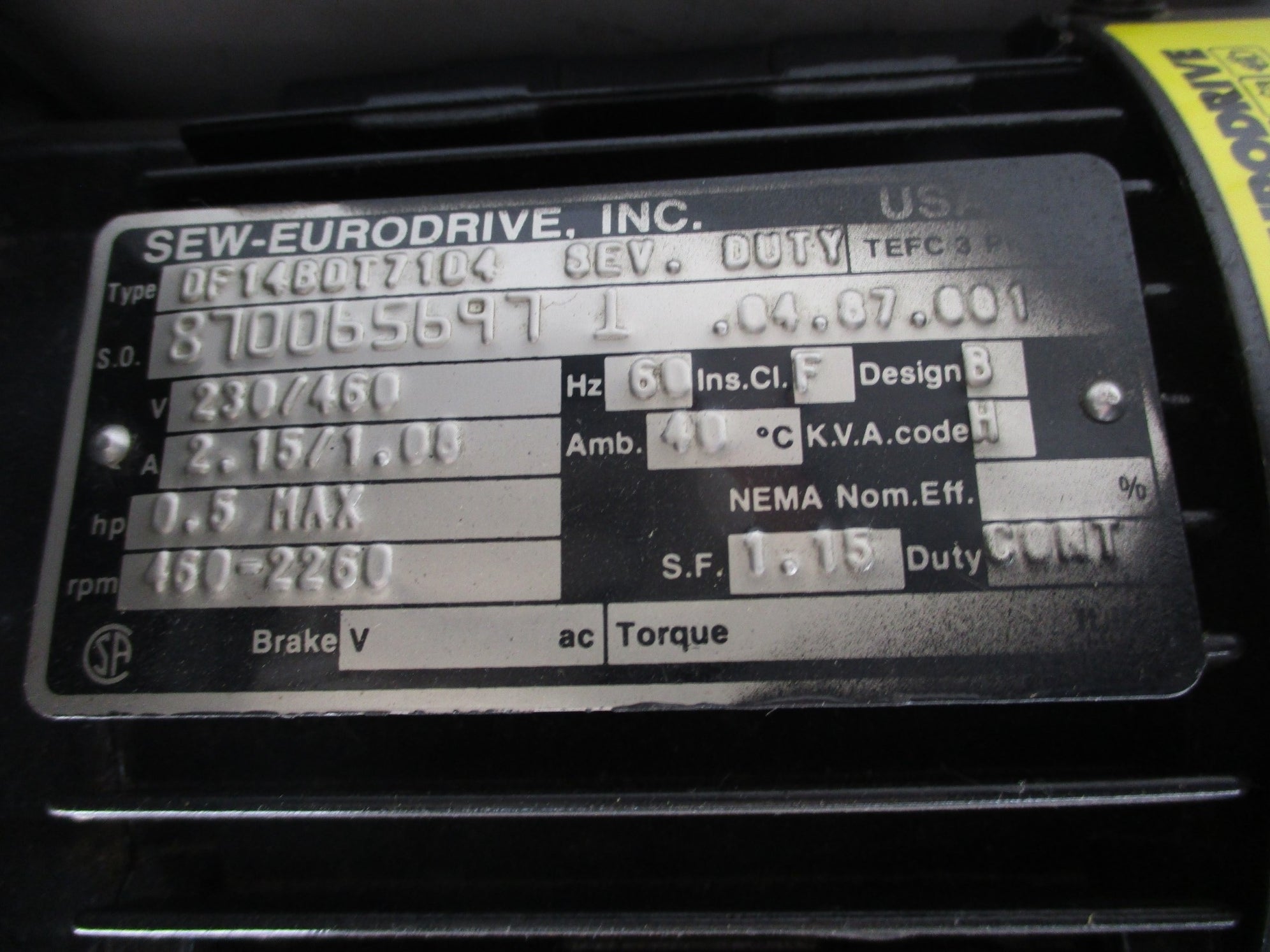 SEW-EURODRIVE DF14BDT71D4 (AS PICTURED) NSNP