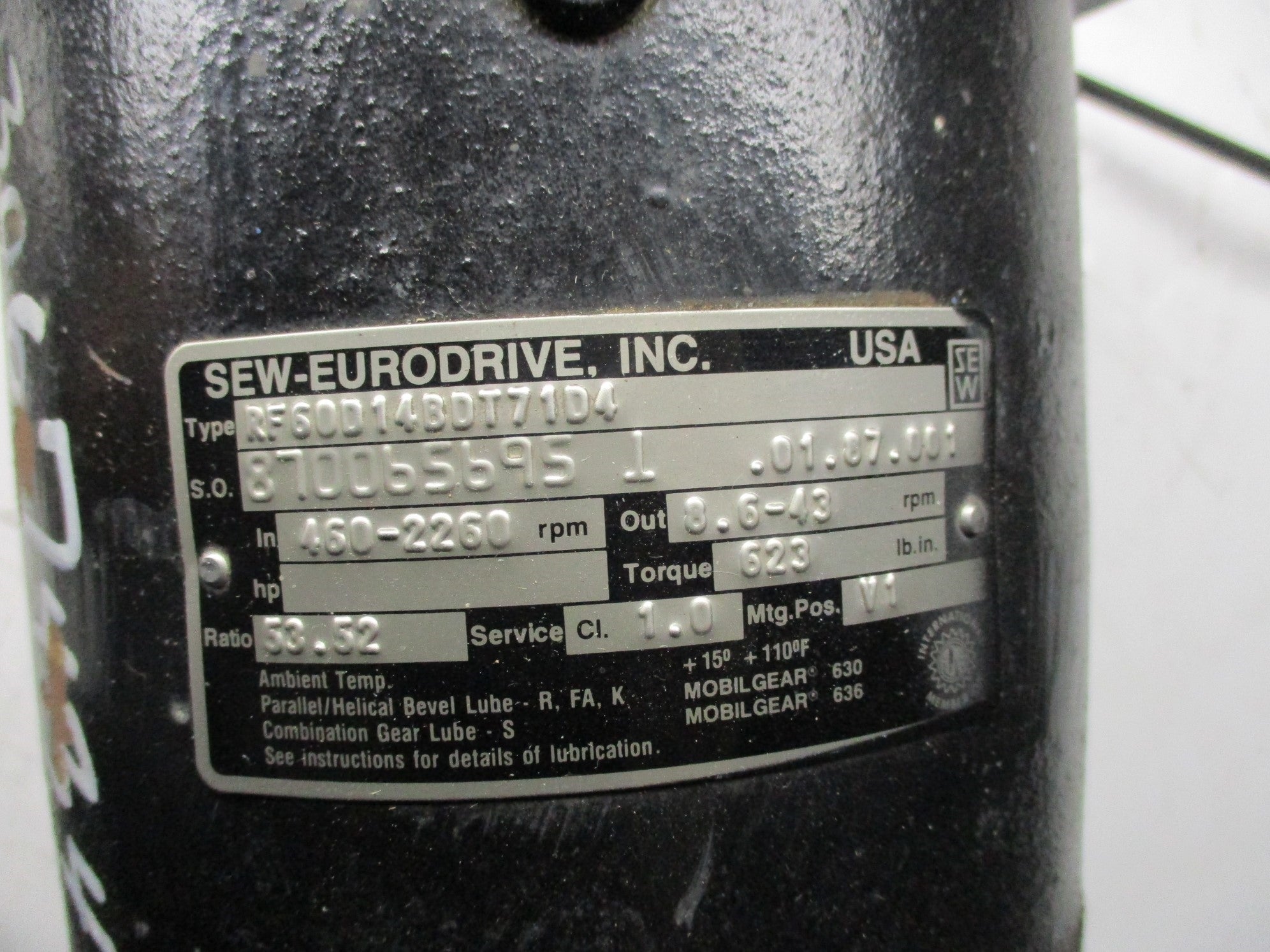 SEW-EURODRIVE RF60D14BDT71D4 W/DF14BDT71D4 NSNP