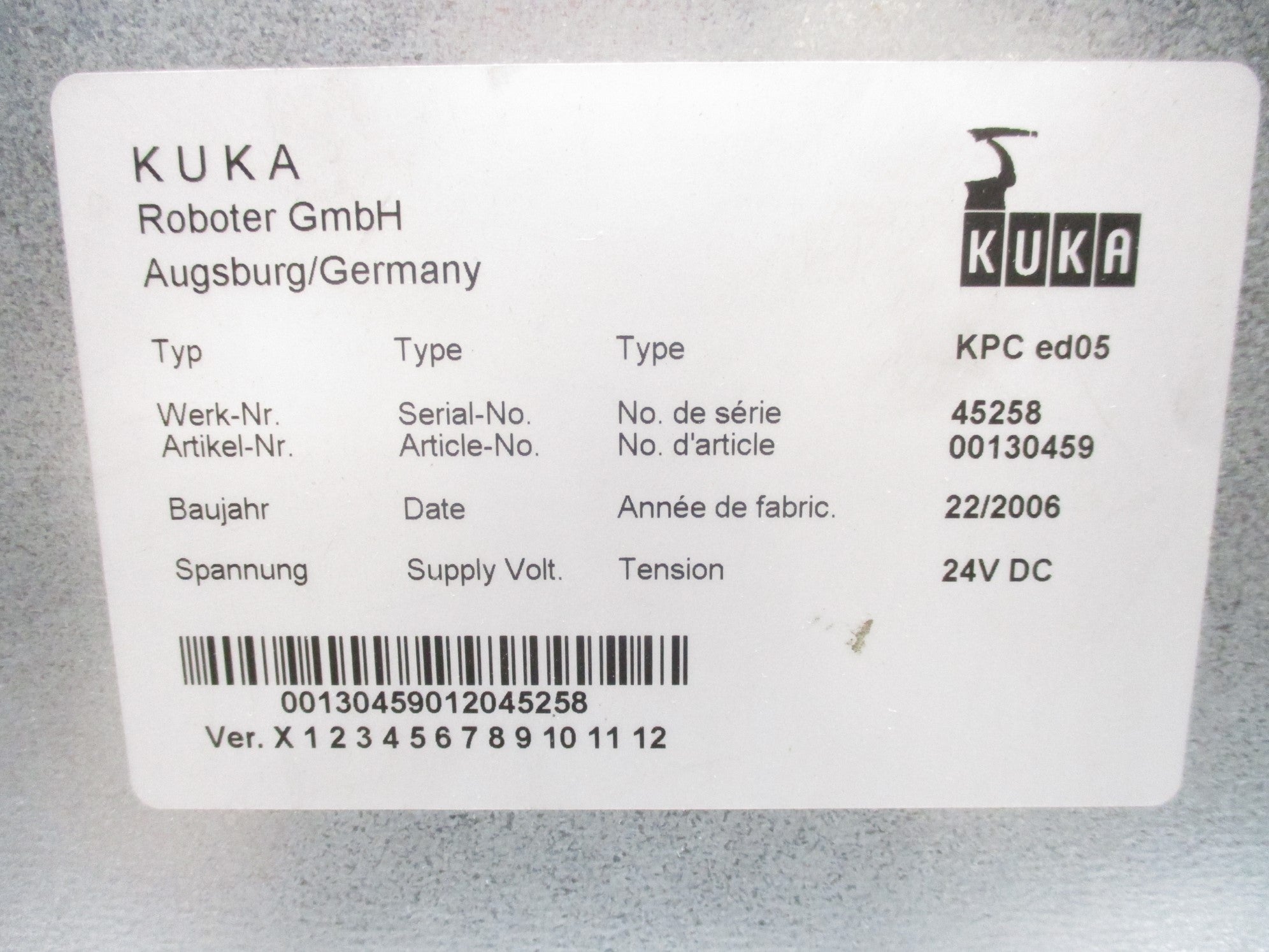 KUKA KPC ED05 (AS PICTURED) UNMP