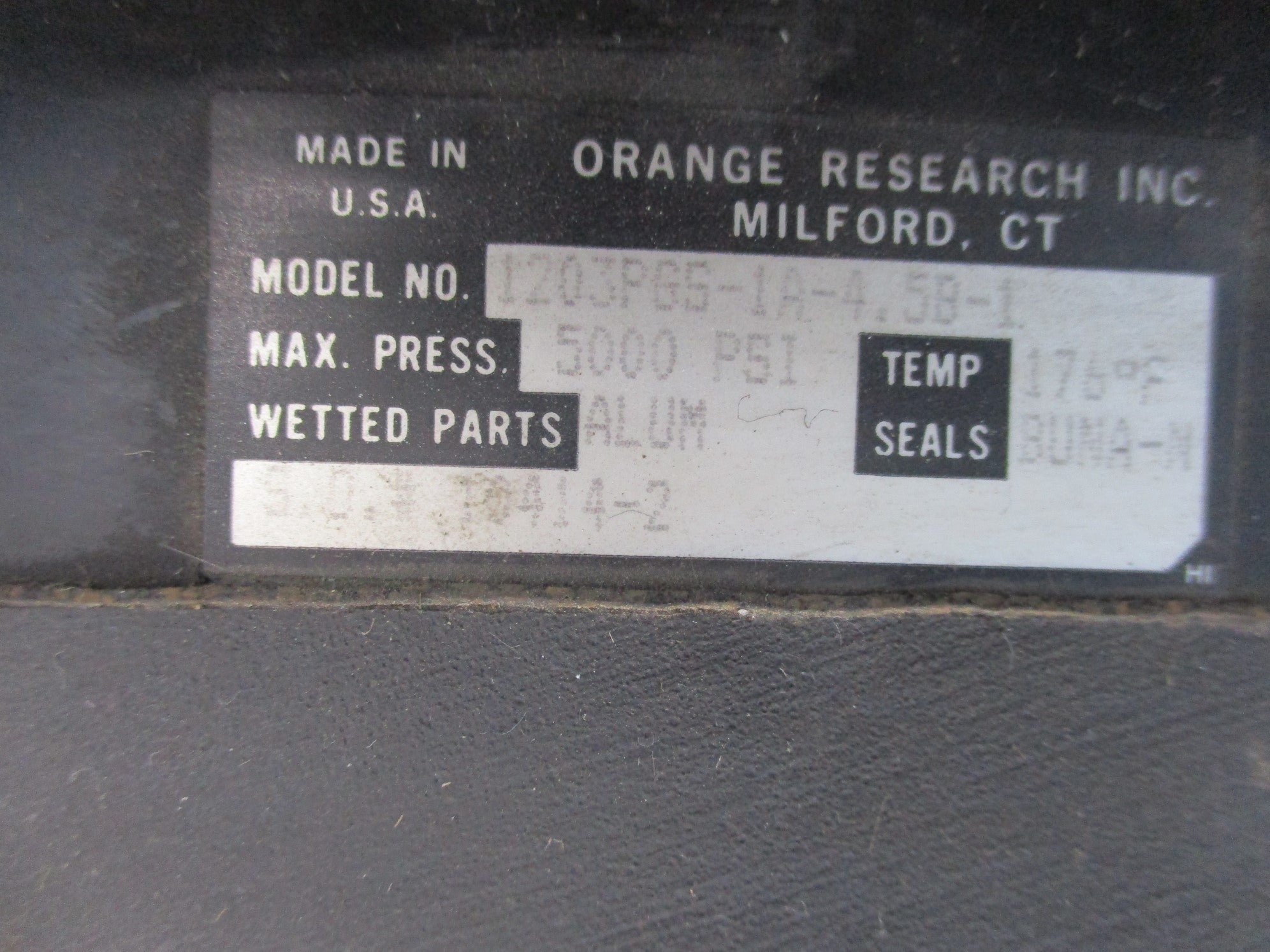 ORANGE RESEARCH INC 1203PGS-1A-4.5B-1 0-20PSI NSNP