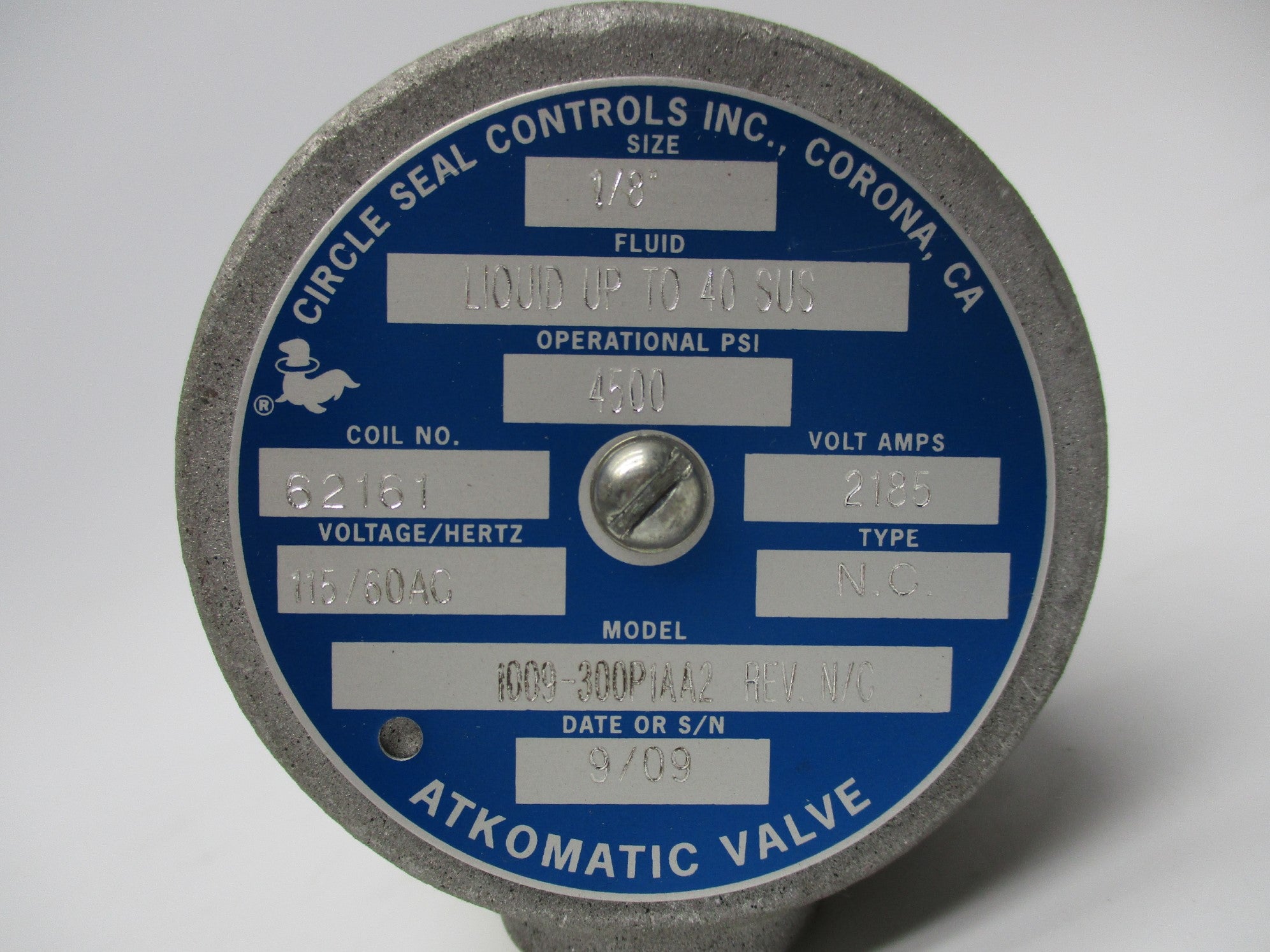 CIRCLE SEAL CONTROLS 1009-300P1AA2 4500PSI 115V NSNP