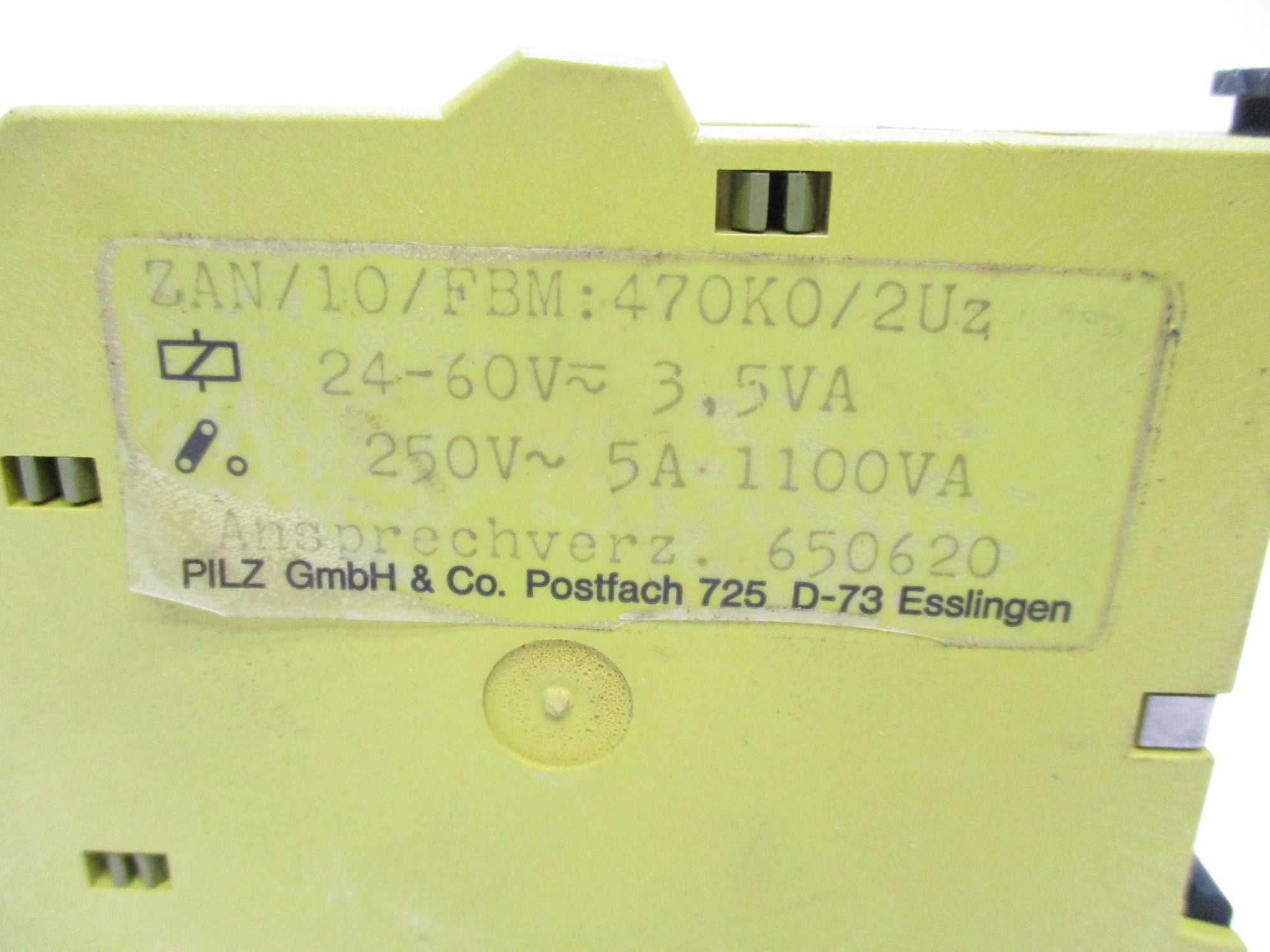 PILZ ZAN/10/FBM-470K0/2UZ 24-60V 5A UNMP