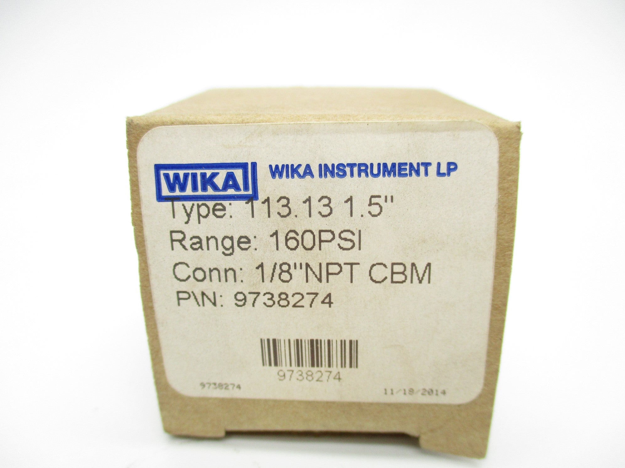 WIKA 113.131.5" 9738274 160PSI NSMP