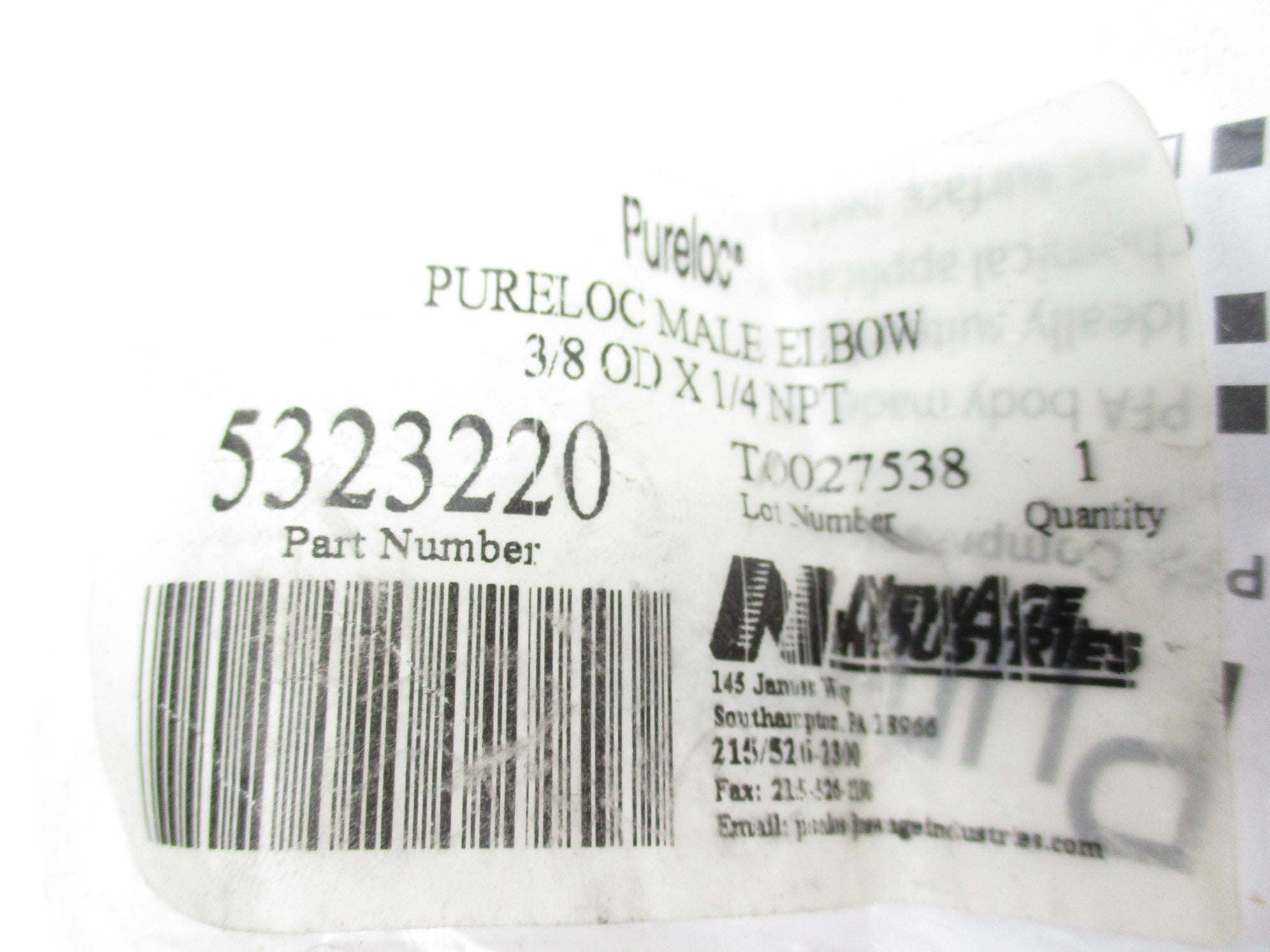 PURELOC 3/8 OD X1/4NPT 5323220 NSMP